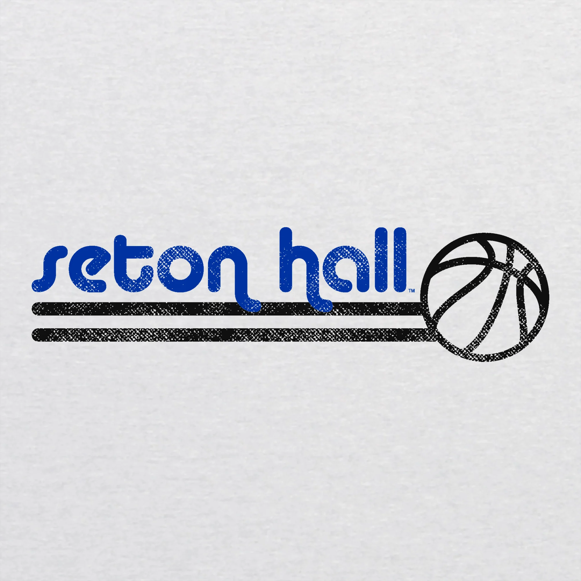 Seton Hall University Pirates Basketball Bubble Raglan T Shirt - Heather White/Vintage Black - Image 2