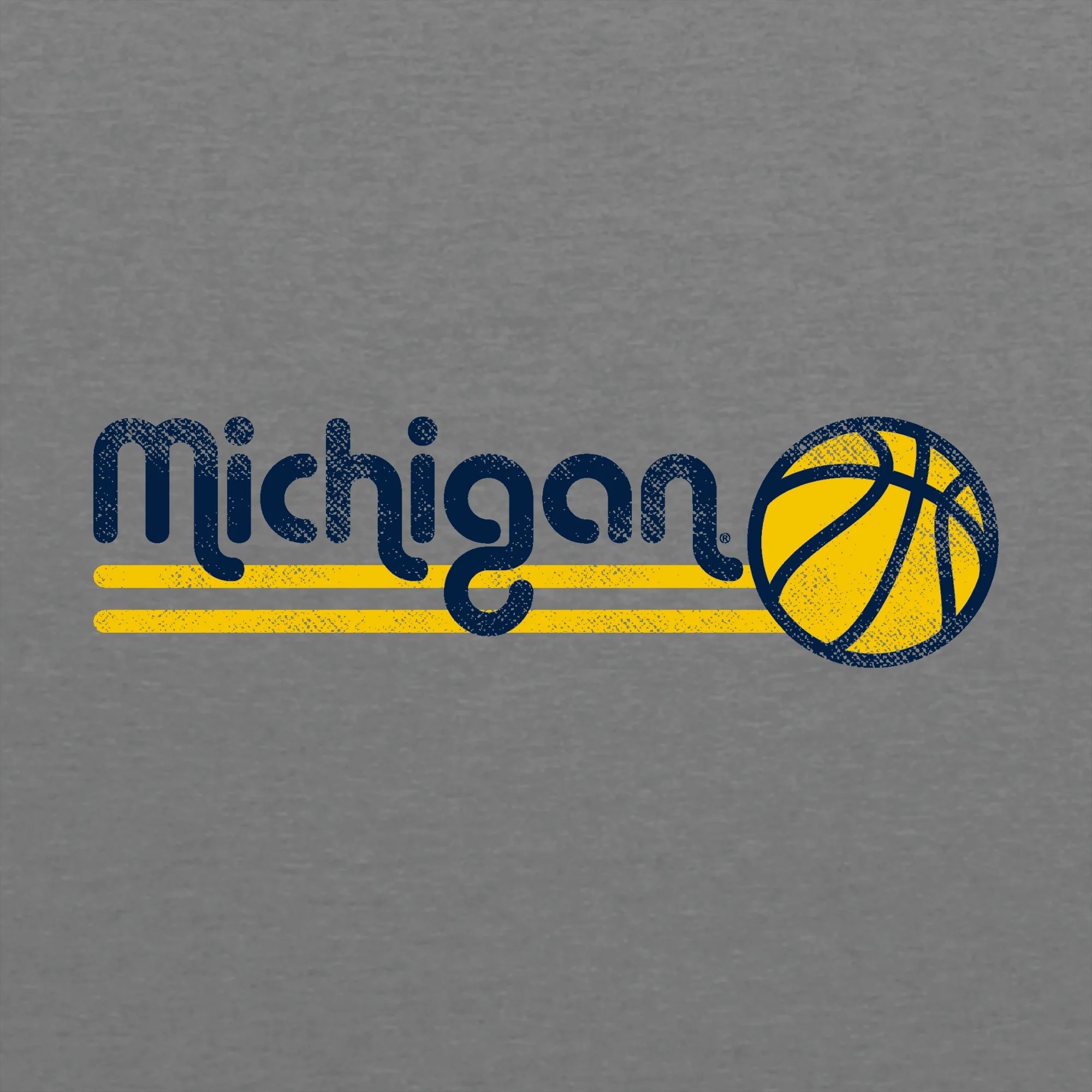 Basketball Bubble University of Michigan Raglan T Shirt - Premium Heather / Vintage Navy - Image 2
