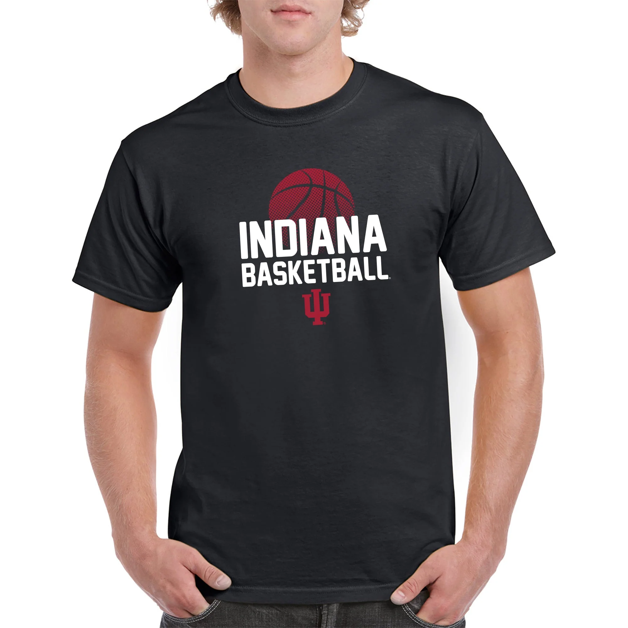 Indiana University Hoosiers Basketball Flux Basic Cotton Short Sleeve T Shirt - Black - Image 3