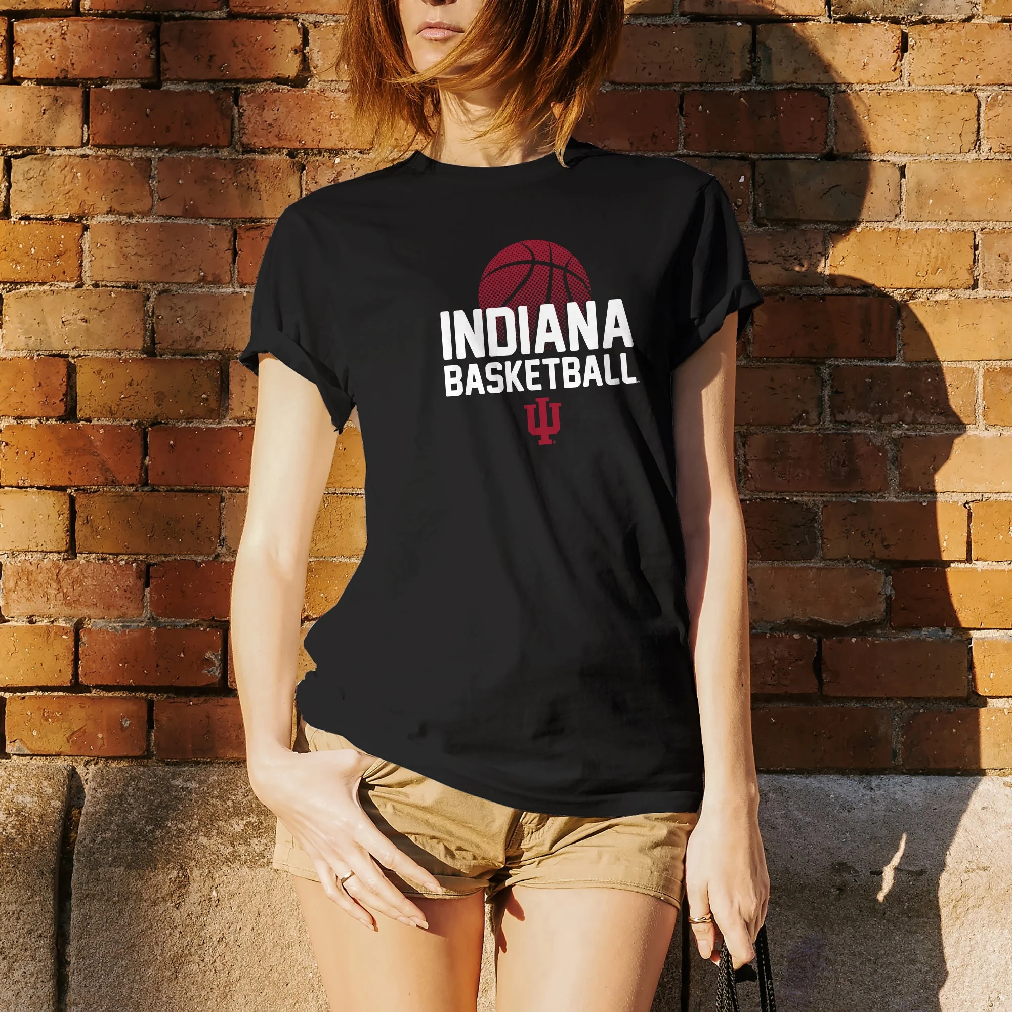 Indiana University Hoosiers Basketball Flux Basic Cotton Short Sleeve T Shirt - Black - Image 4