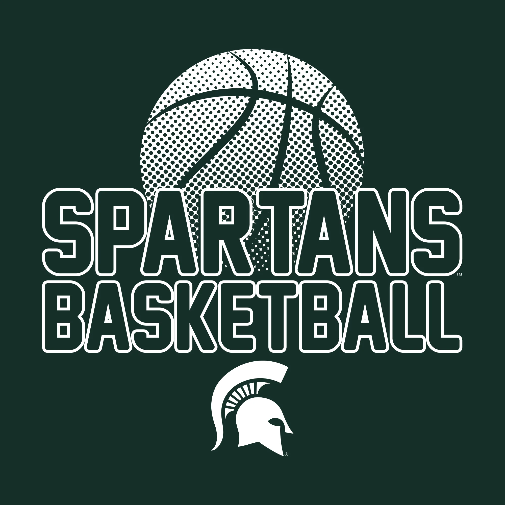 Michigan State University Spartans Basketball Flux Basic Cotton Short Sleeve T Shirt - Forest - Image 2