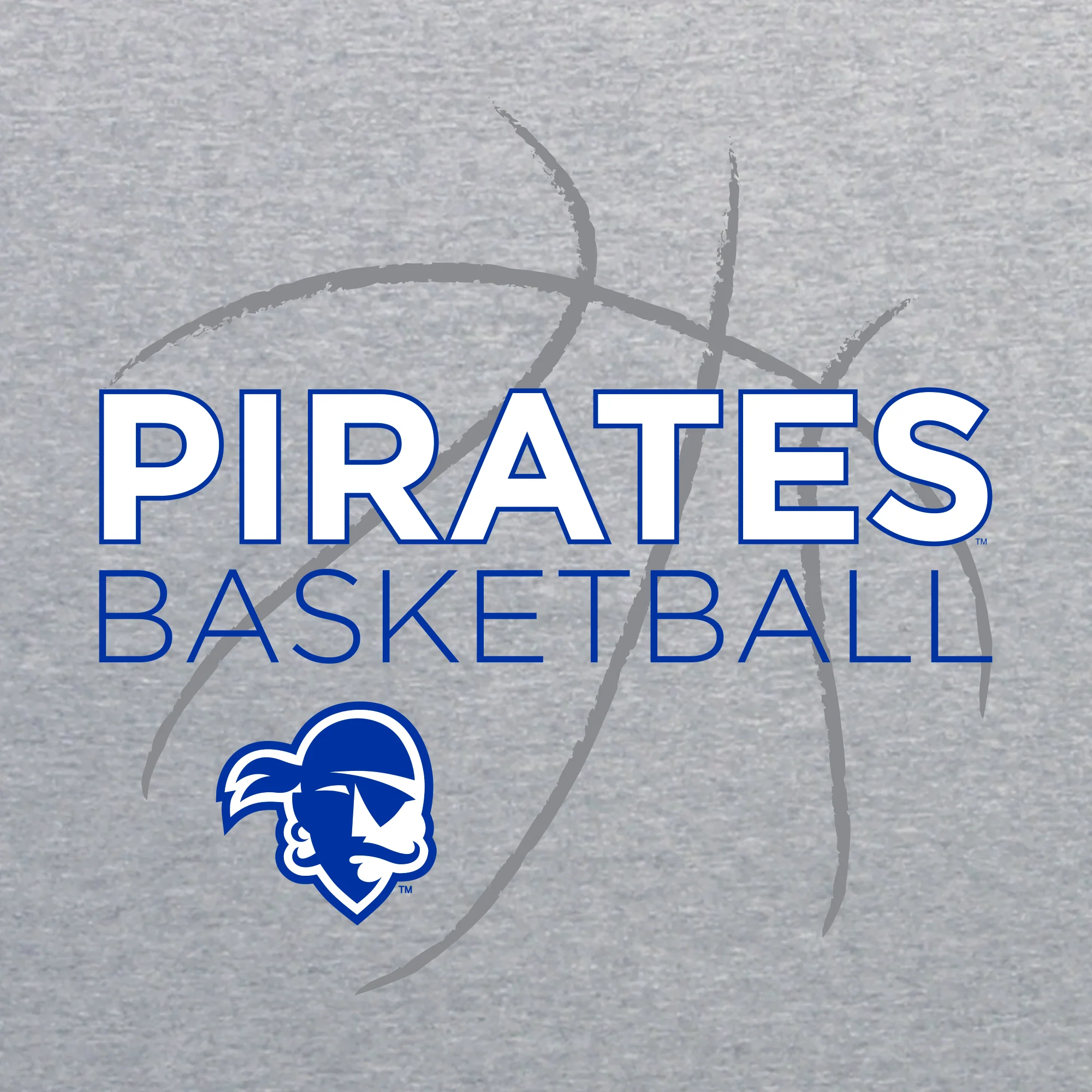 Seton Hall University Pirates Basketball Sketch Basic Cotton Short Sleeve T Shirt - Sport Grey - Image 2
