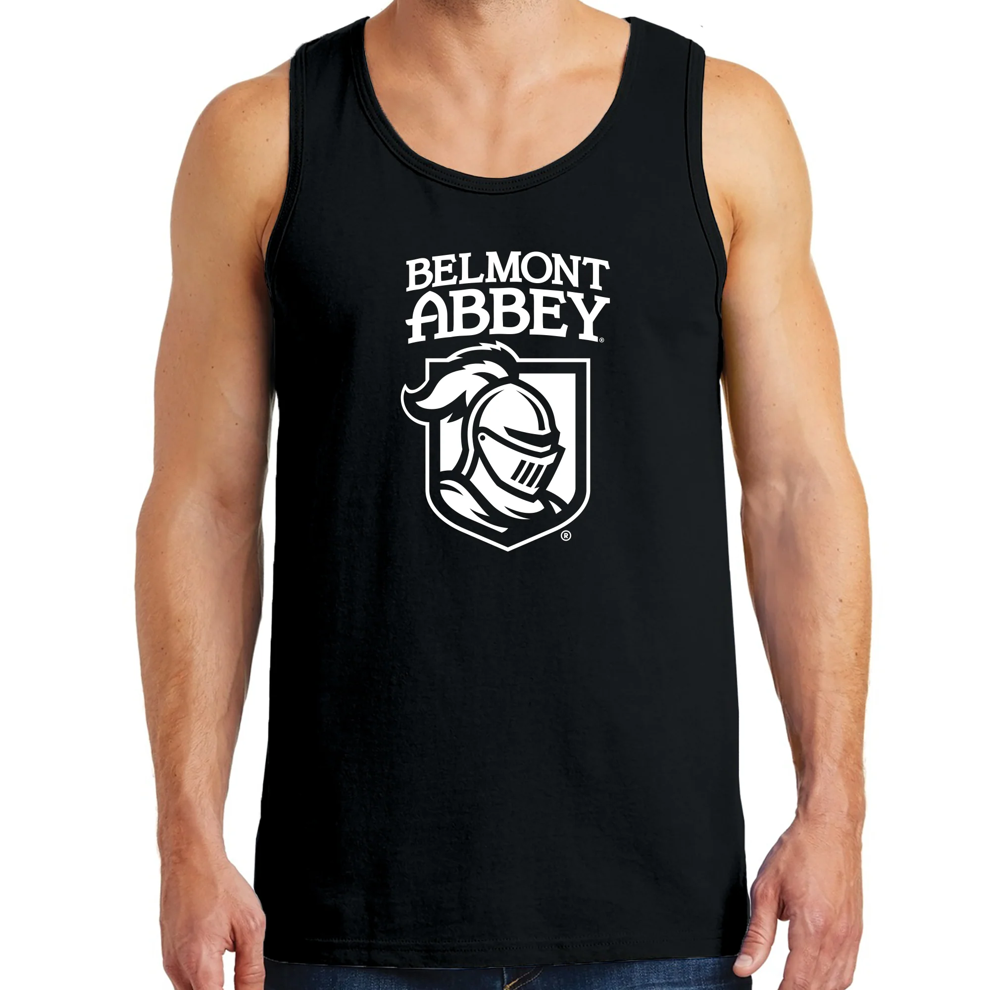 Belmont Abbey College Crusaders Arch Logo Tank Top - Black - Image 3