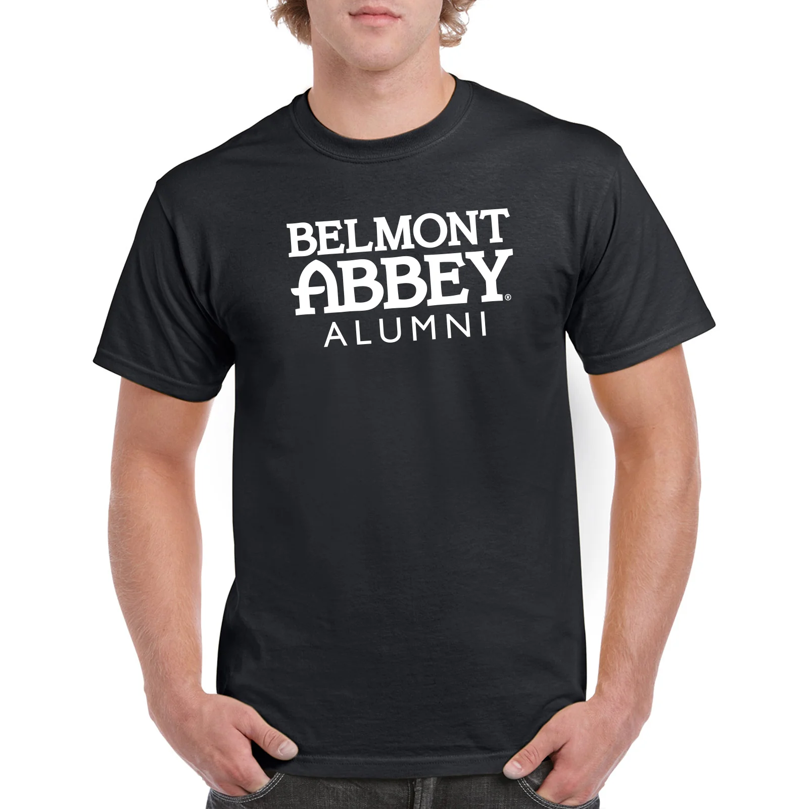 Belmont Abbey College Crusaders Basic Block Alumni Short Sleeve T Shirt - Black - Image 3