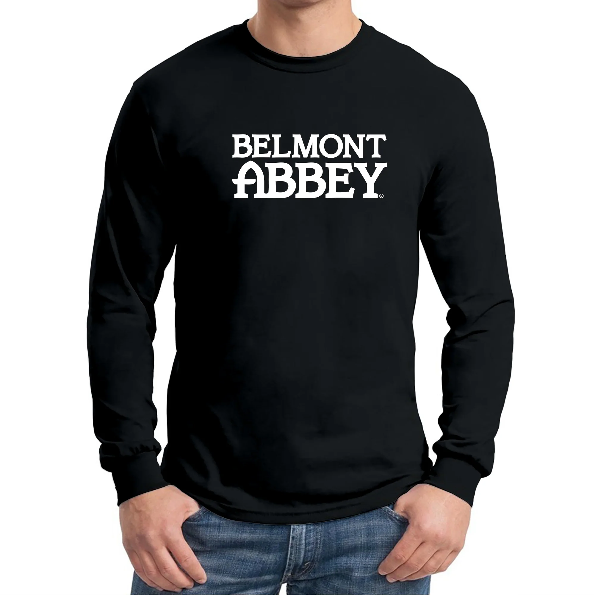 Belmont Abbey College Crusaders Basic Block Long Sleeve T Shirt - Black - Image 3