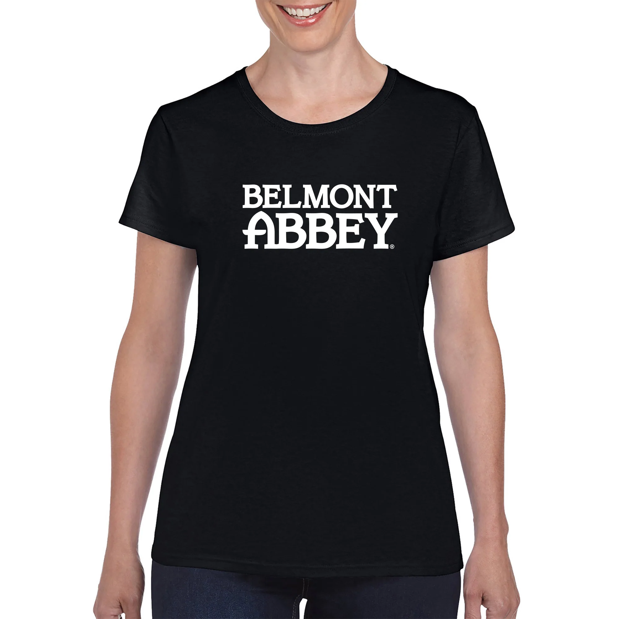 Belmont Abbey College Crusaders Basic Block Women's Short Sleeve T Shirt - Black - Image 3