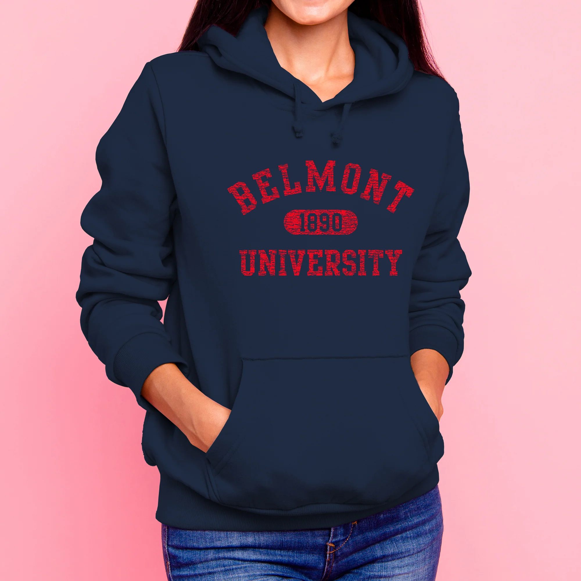 Belmont Athletic Arch Hoodie - Navy - Image 4