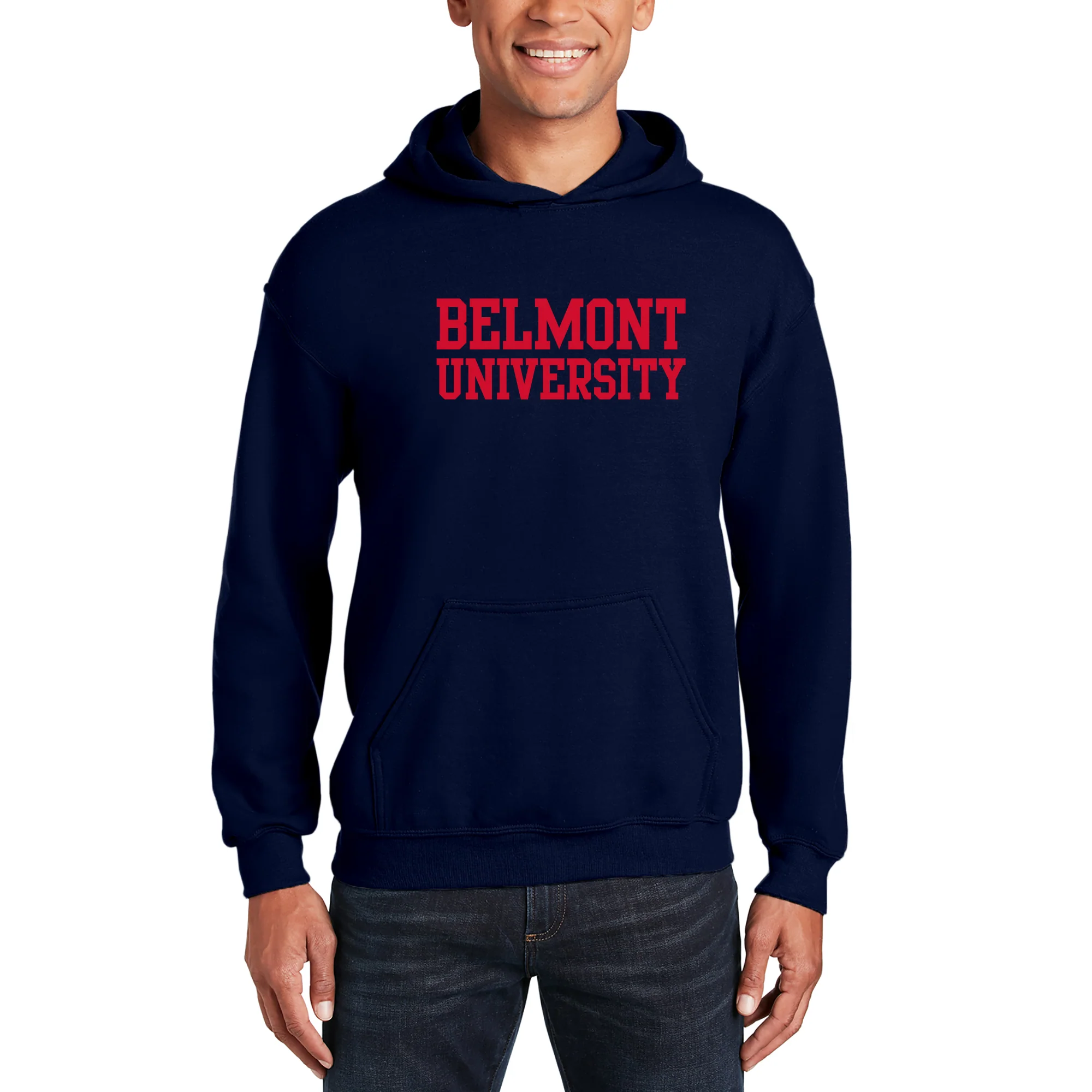Belmont University Bruins Basic Block Heavy Blend Hoodie - Navy - Image 3