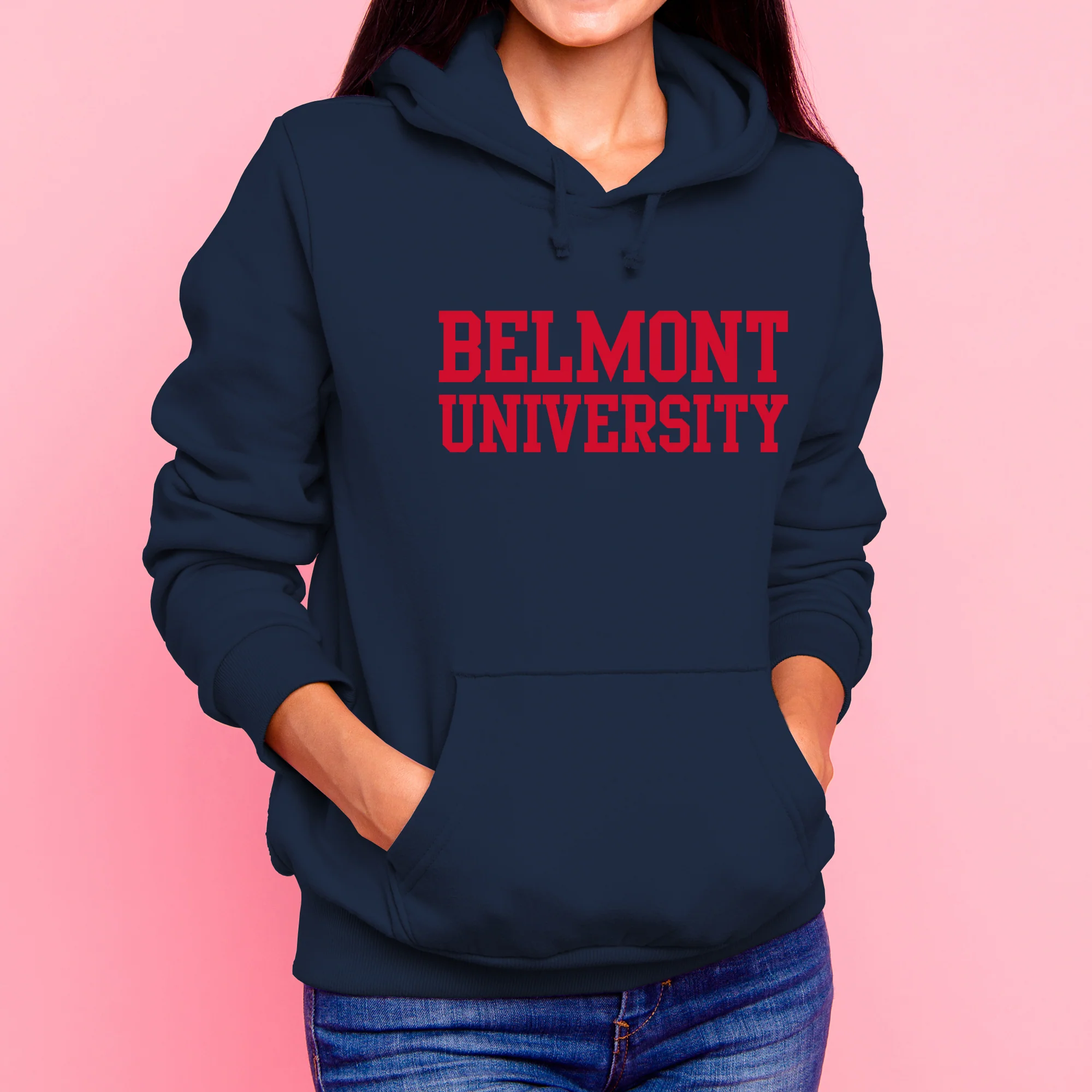 Belmont University Bruins Basic Block Heavy Blend Hoodie - Navy - Image 4