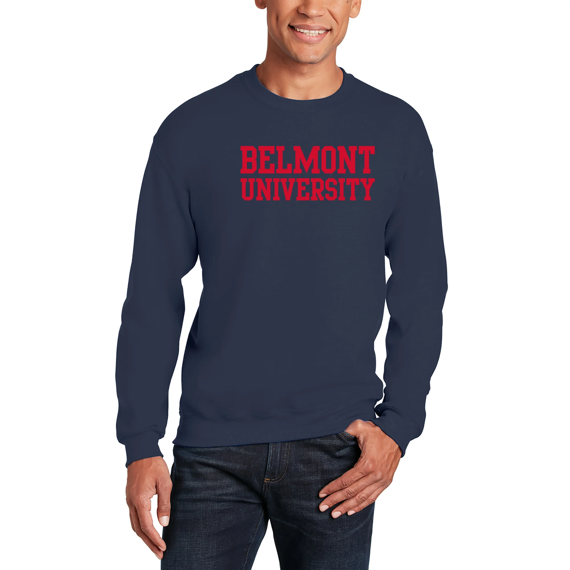 Belmont Bruins Basic Block Crewneck - Navy - Image 3