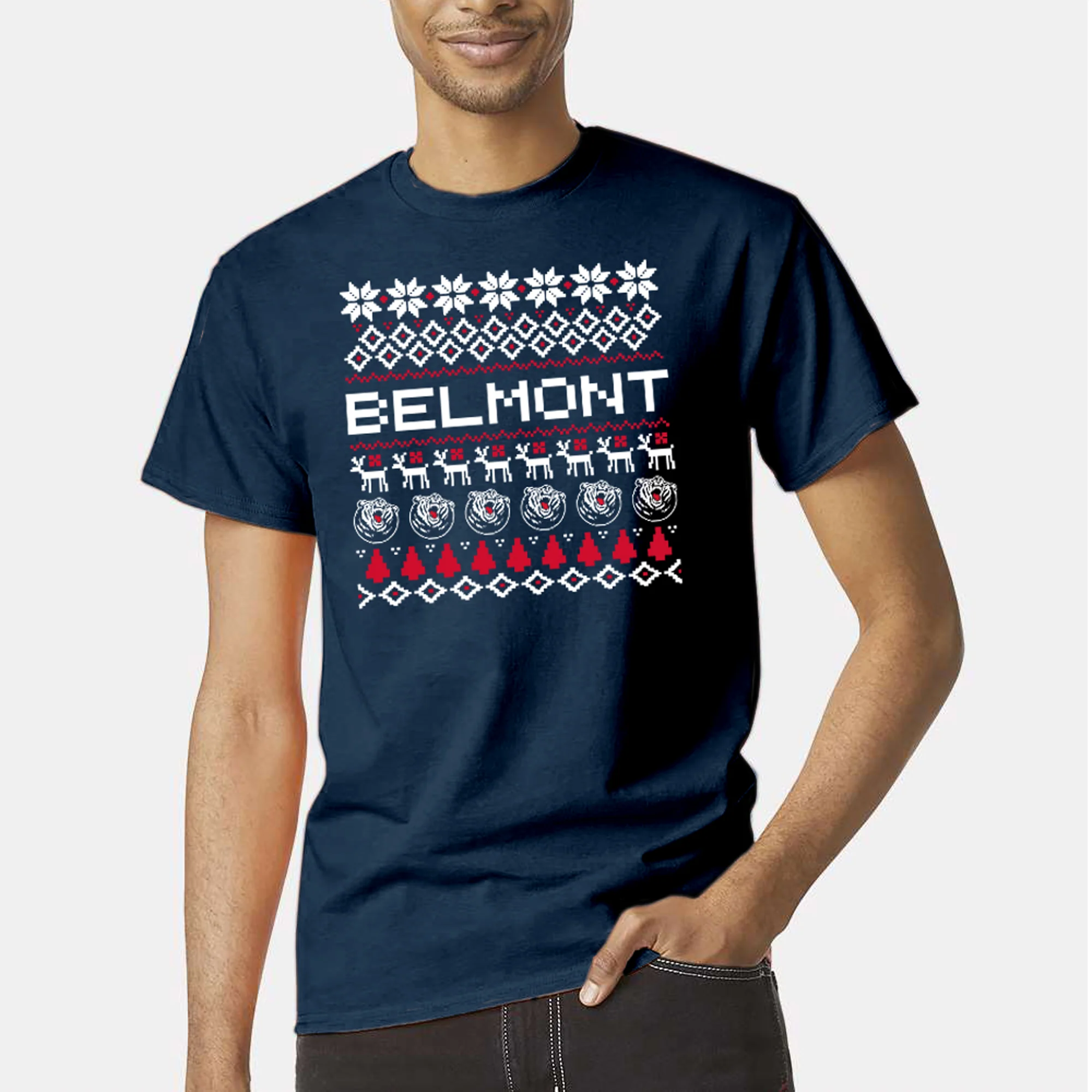 Belmont Holiday Sweater T-Shirt - Navy - Image 3