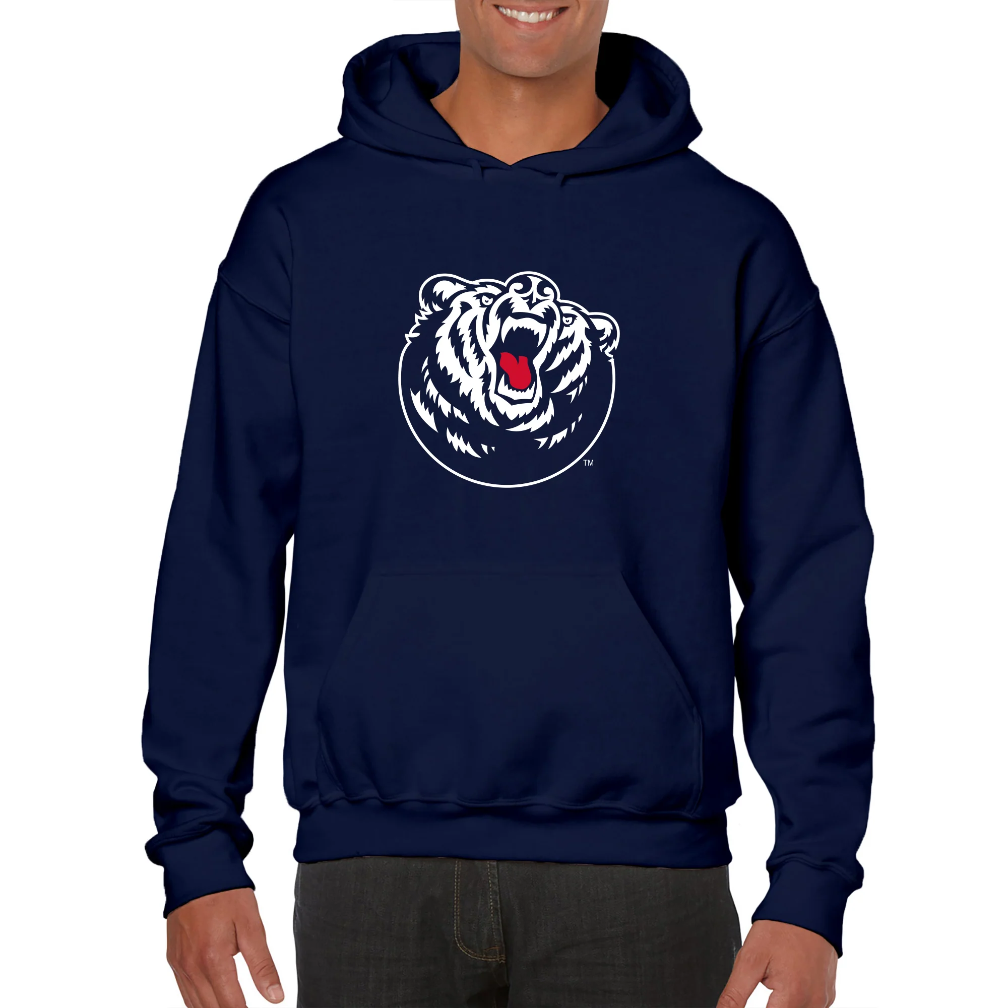 Belmont University Bruins Primary Logo Heavy Blend Hoodie - Navy - Image 3