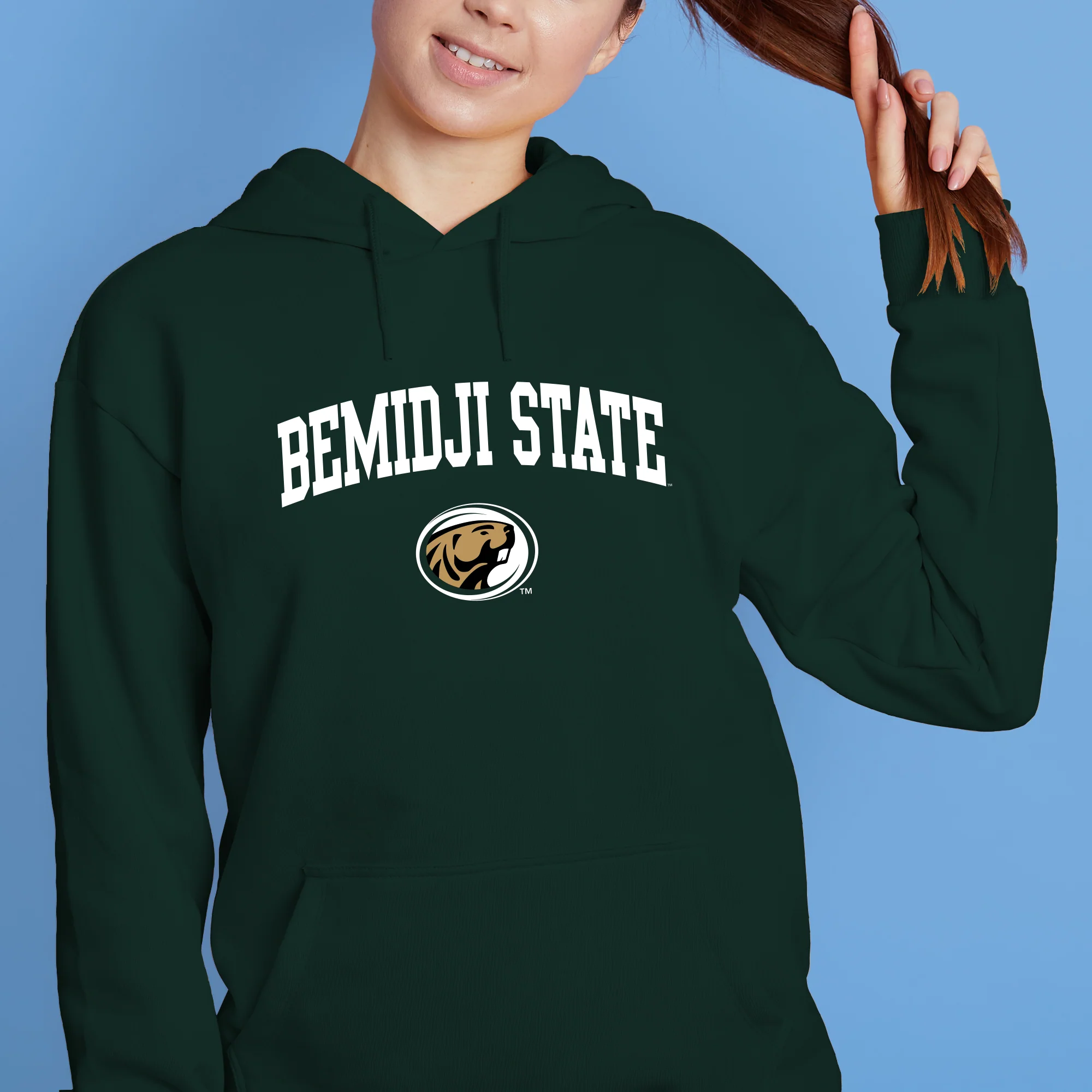 Bemidji State Beavers Arch Logo Hoodie - Forest - Image 4