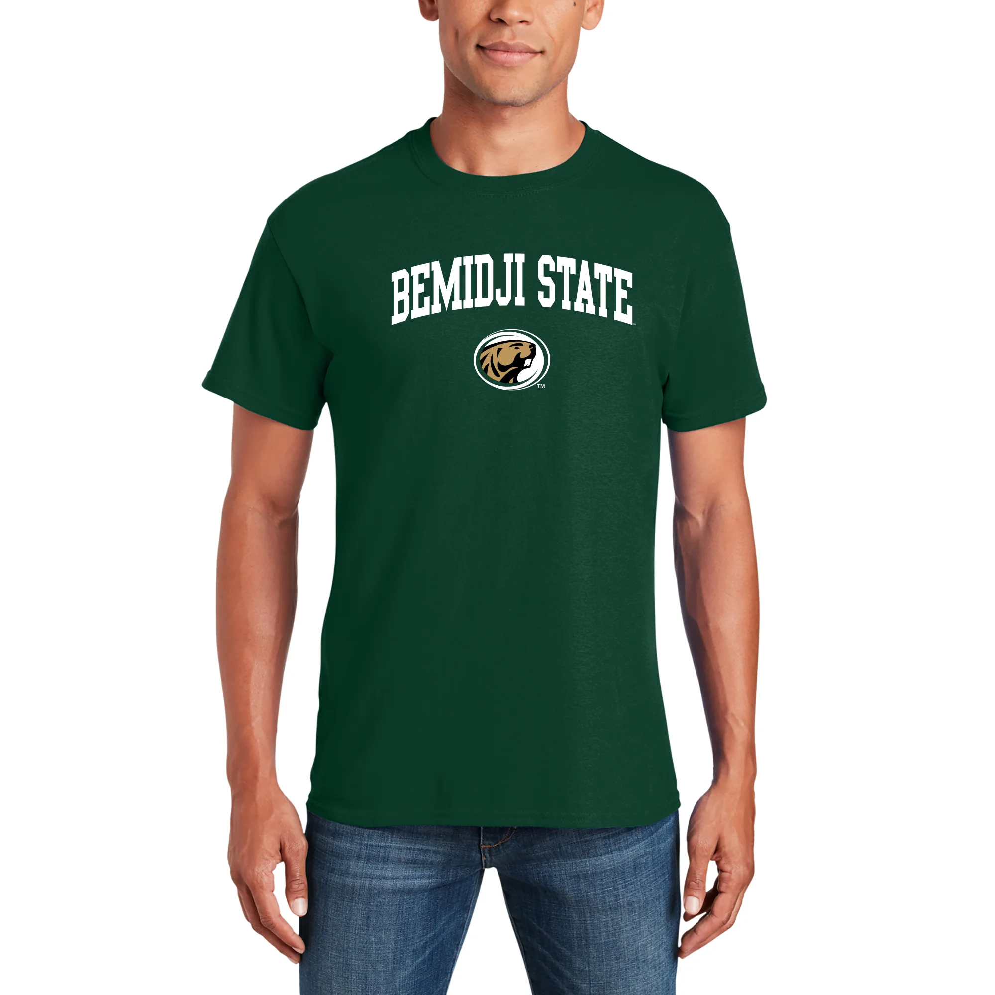 Bemidji State Beavers Arch Logo T Shirt - Forest - Image 4