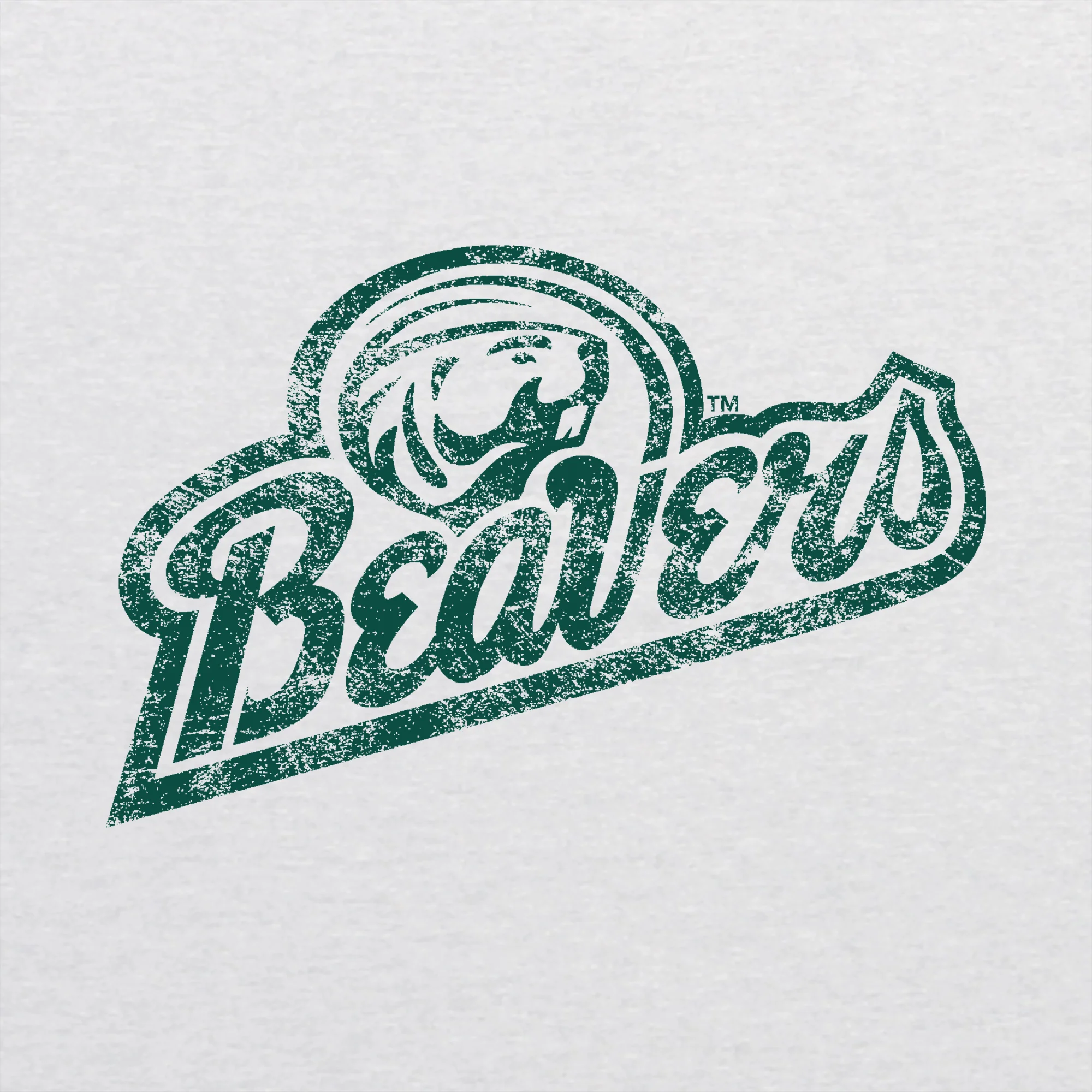 Bemidji State Beavers Script Logo Triblend T Shirt - Heather White - Image 2