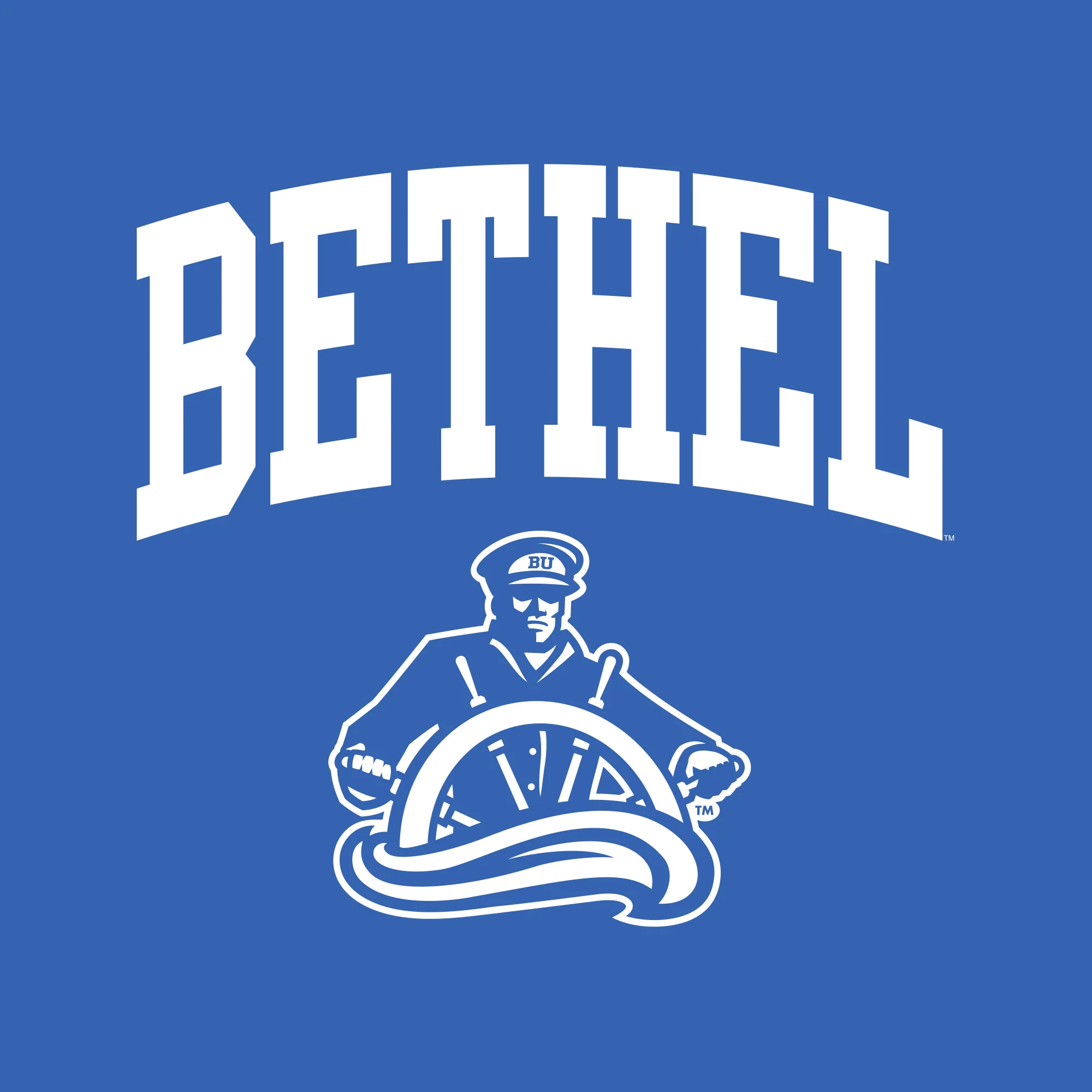 Bethel University Pilots Arch Logo Long Sleeve T Shirt - Royal - Image 2