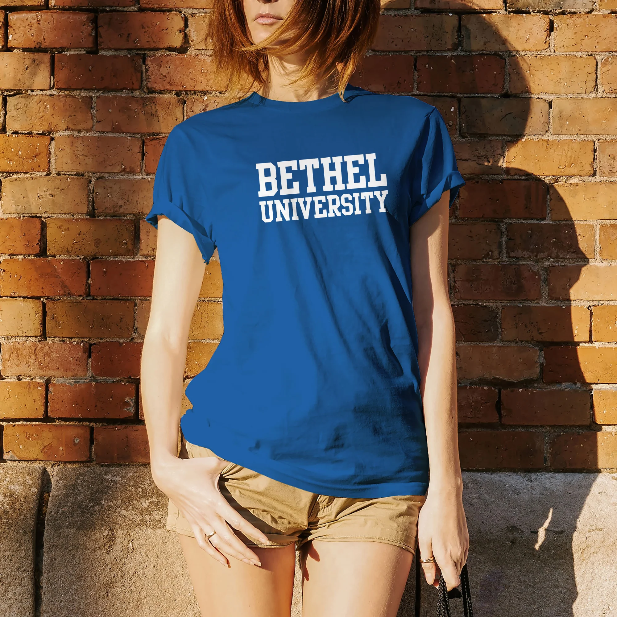 Bethel University Pilots Basic Block Short Sleeve T Shirt - Royal - Image 4