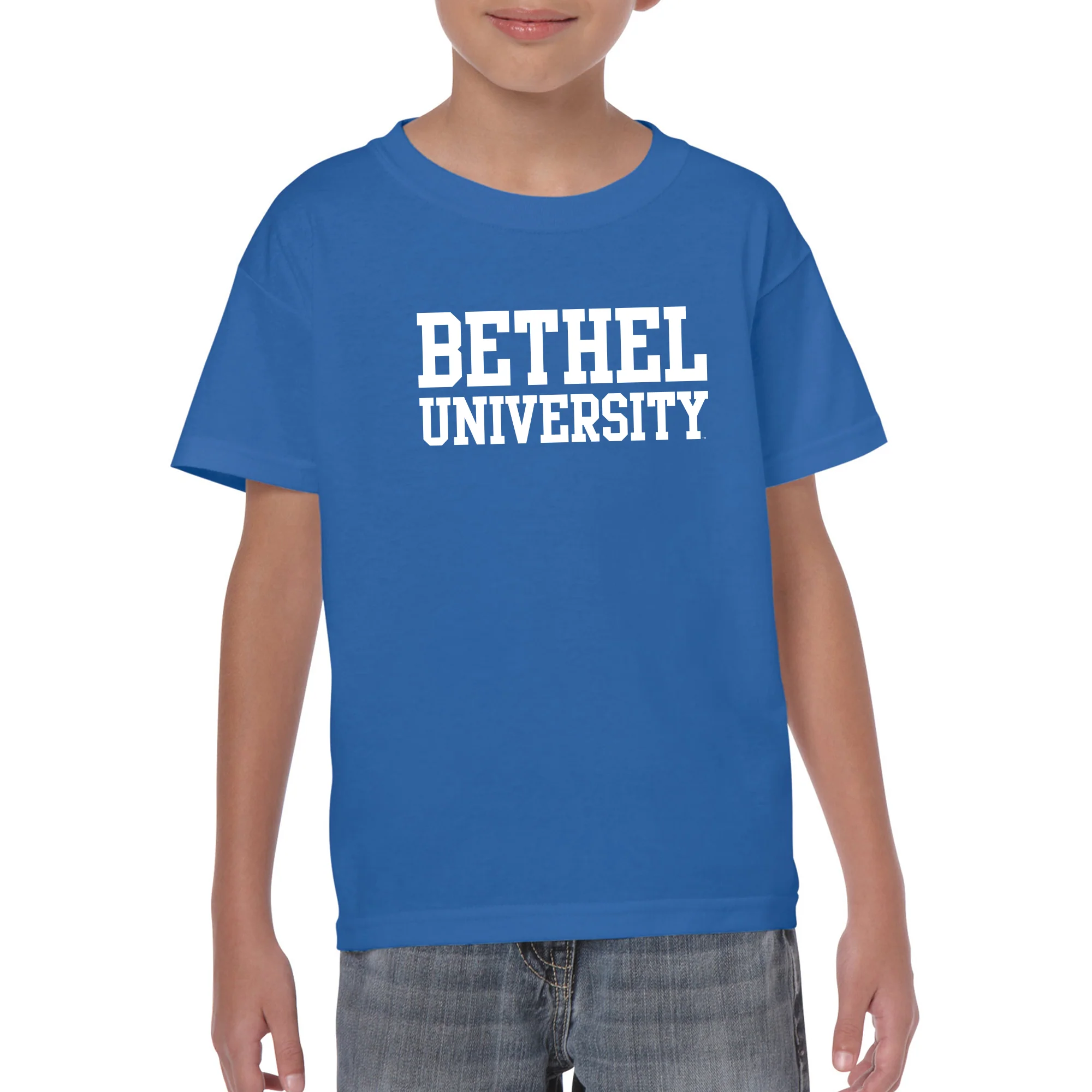 Bethel University Pilots Basic Block Youth Short Sleeve T Shirt - Royal - Image 3