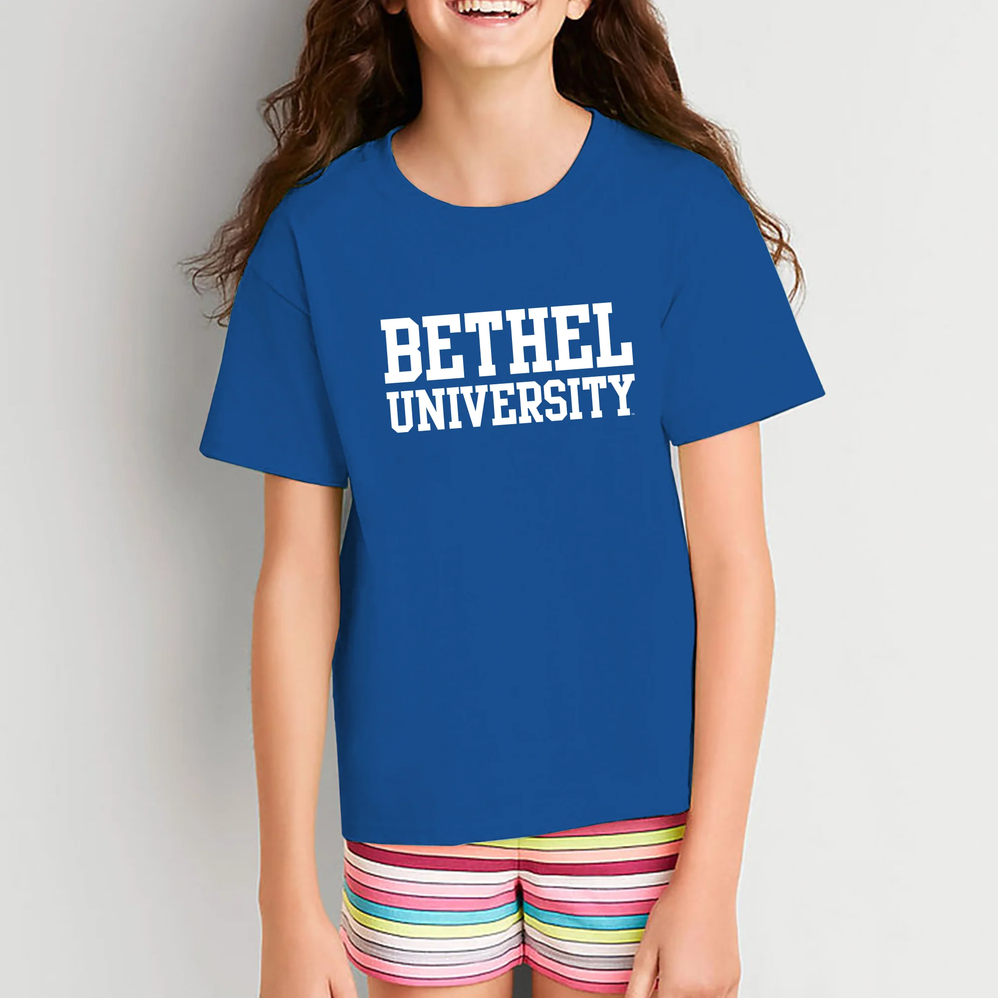 Bethel University Pilots Basic Block Youth Short Sleeve T Shirt - Royal - Image 4