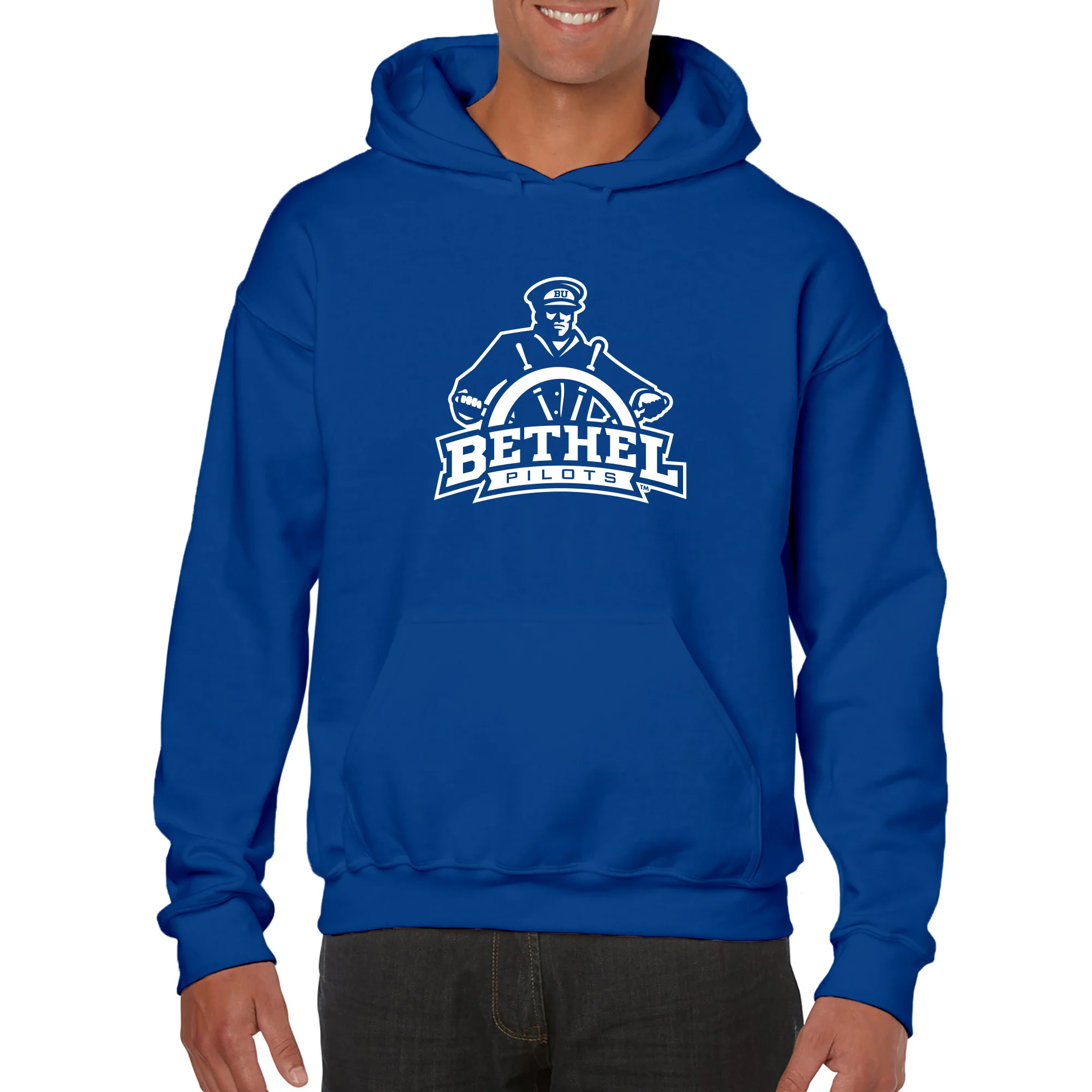 Bethel University Pilots Primary Logo Hoodie - Royal - Image 3