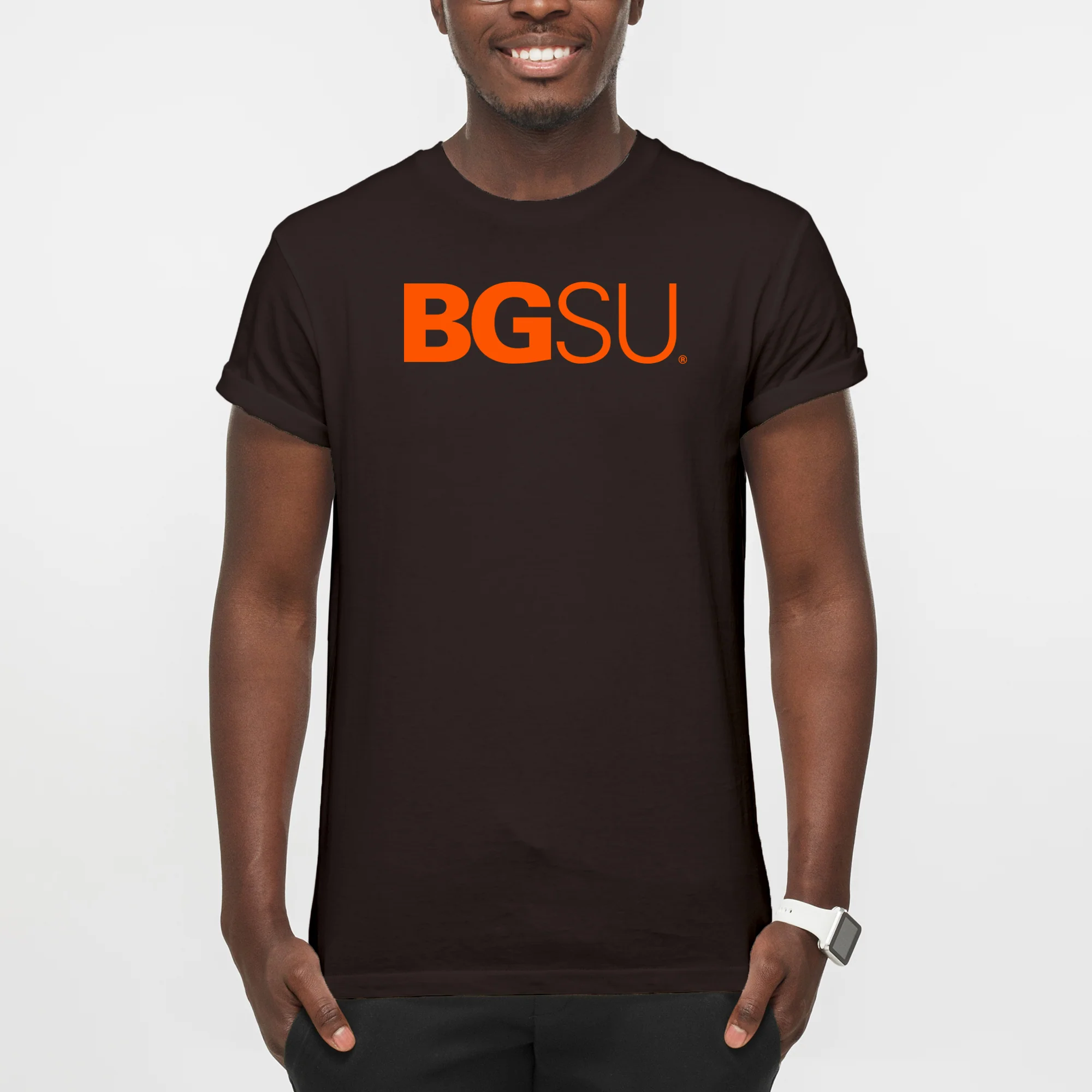 BGSU Bowling Green State University Falcons Institutional Logo T Shirt - Dark Chocolate - Image 4
