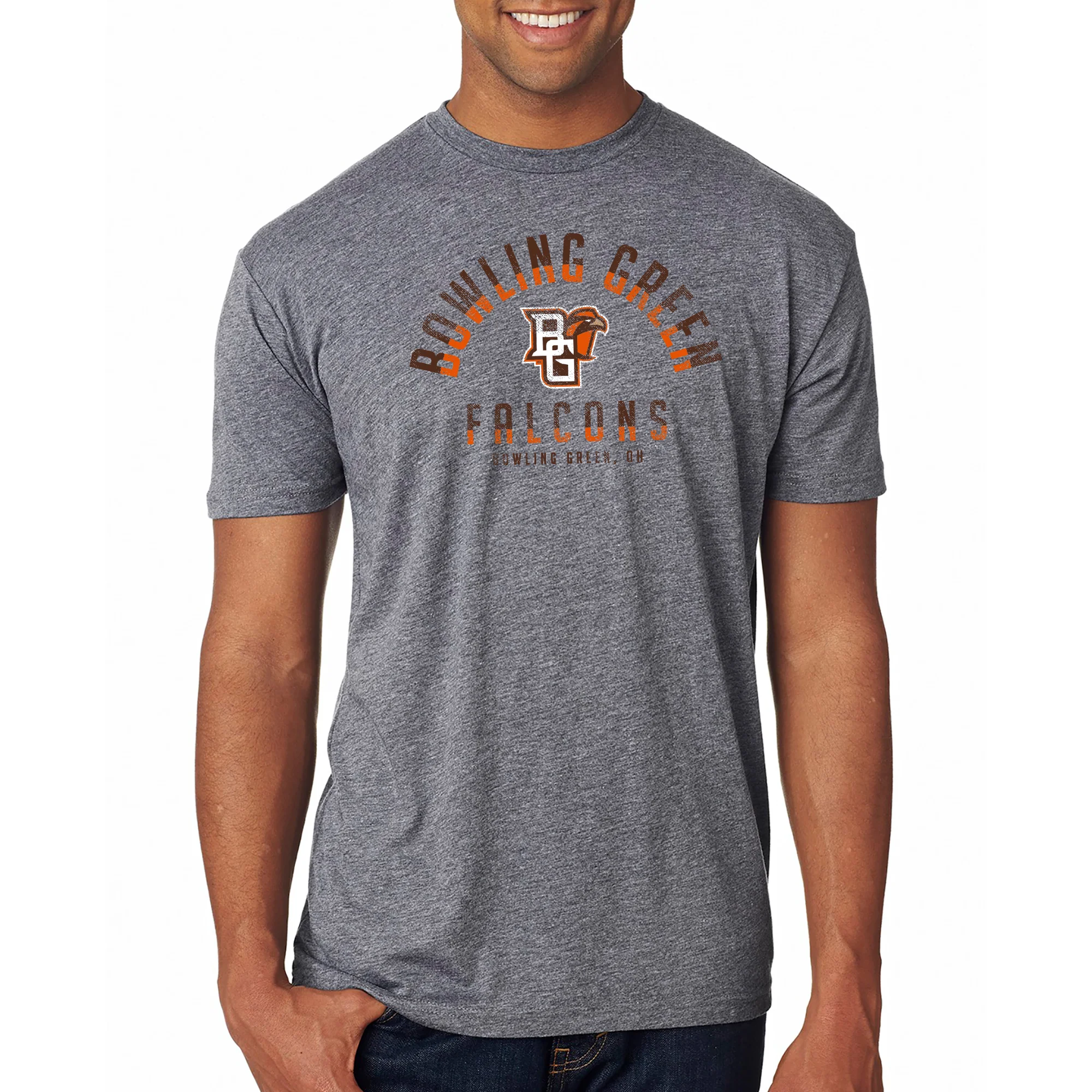 BGSU Division Arch Triblend T-Shirt - Premium Heather - Image 3