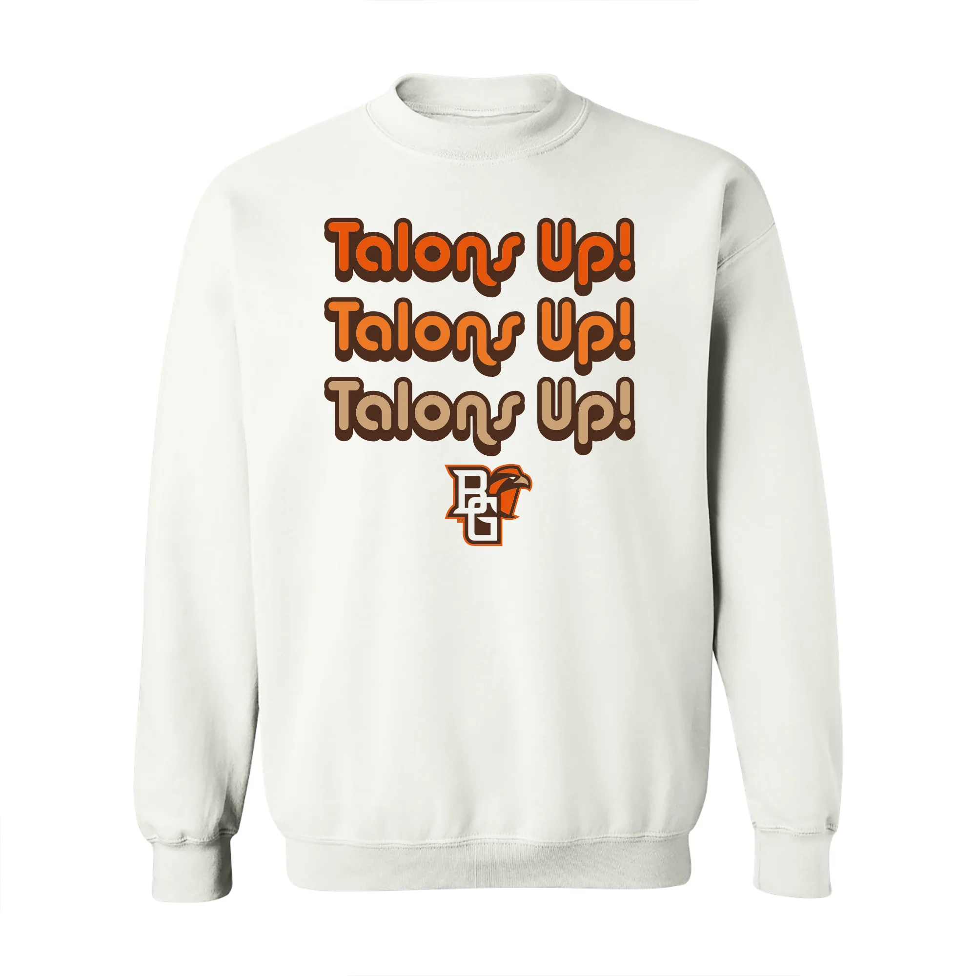 BGSU Talons Up Repeat Crewneck Sweatshirt - White