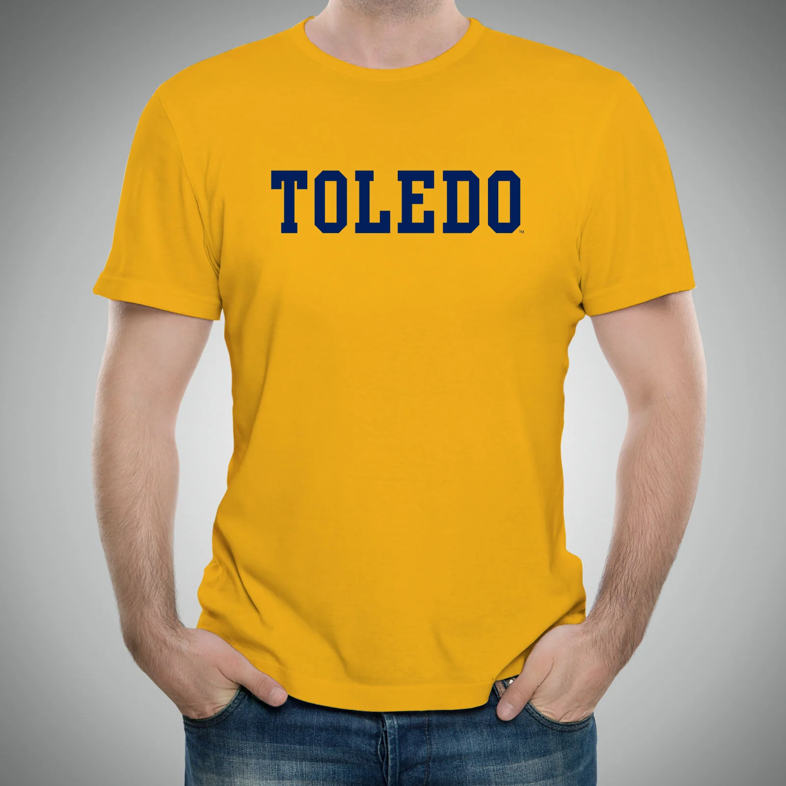 University of Toledo Rockets Basic Block Short Sleeve Tee - Gold - Image 3