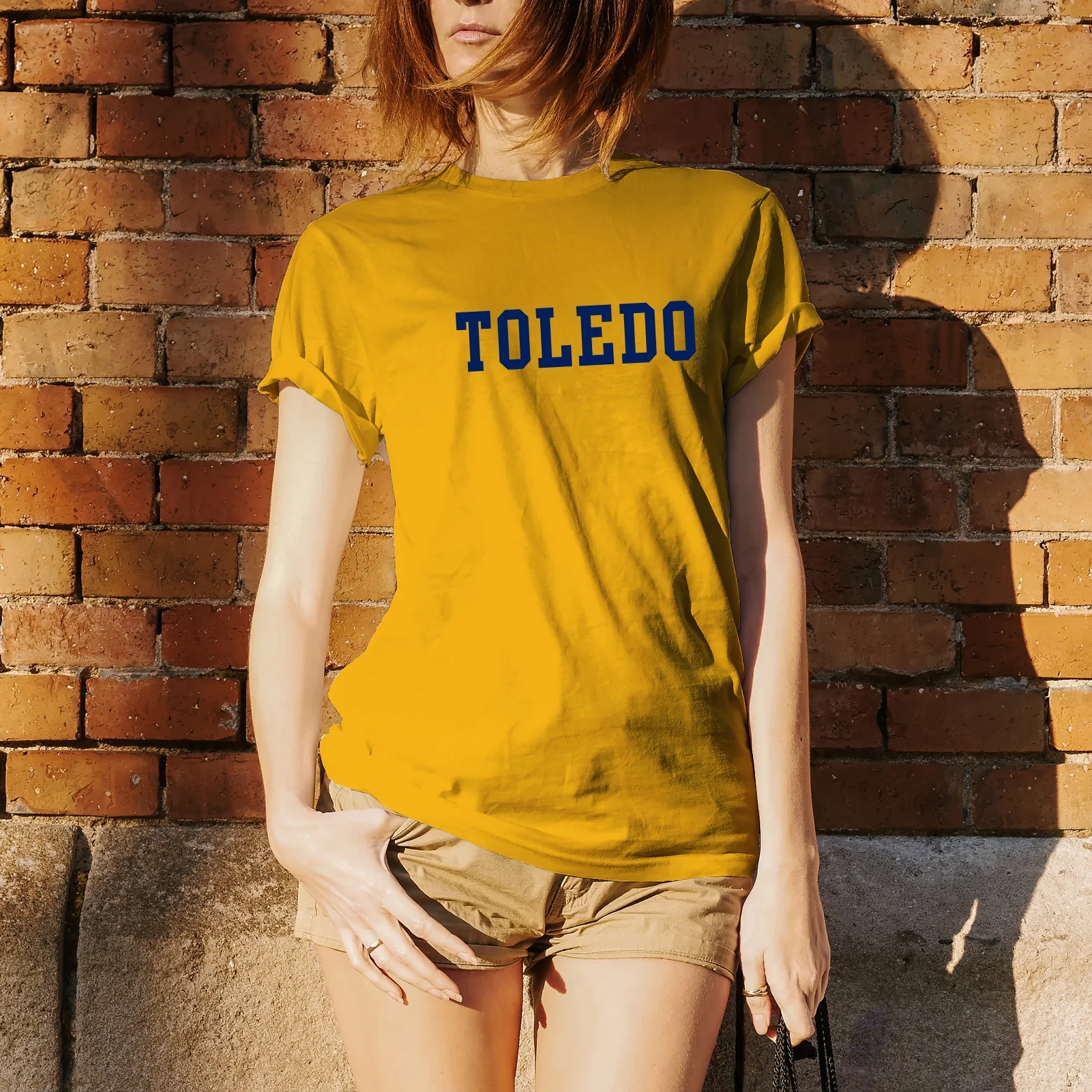 University of Toledo Rockets Basic Block Short Sleeve Tee - Gold - Image 4