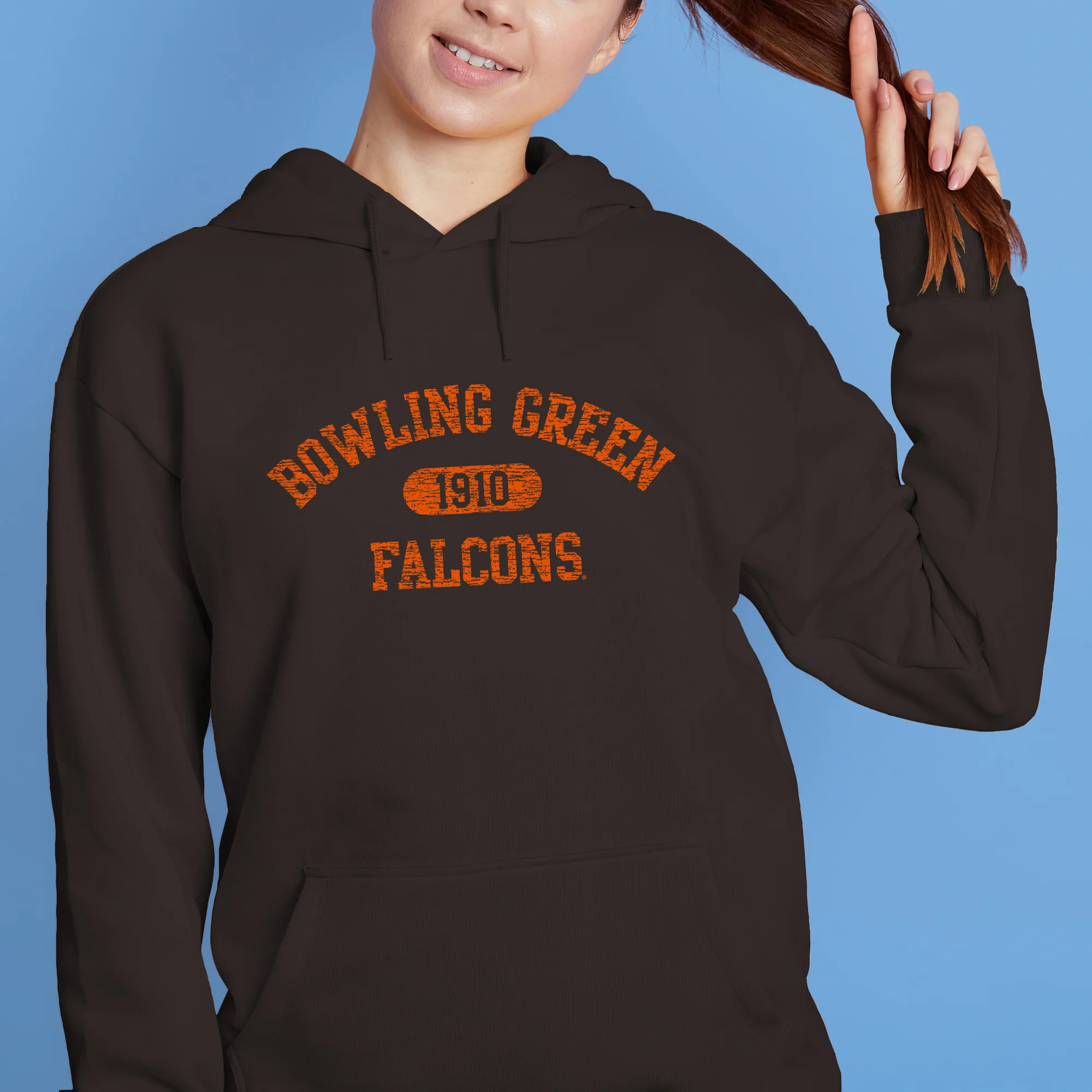 Bowling Green Athletic Arch Hoodie - Dark Chocolate - Image 4