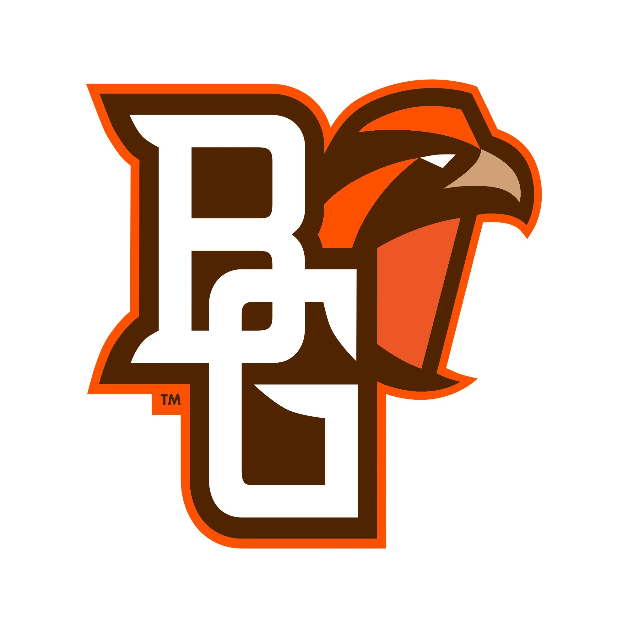 Bowling Green State University Falcons Primary Logo Cotton Long Sleeve T Shirt - White - Image 2