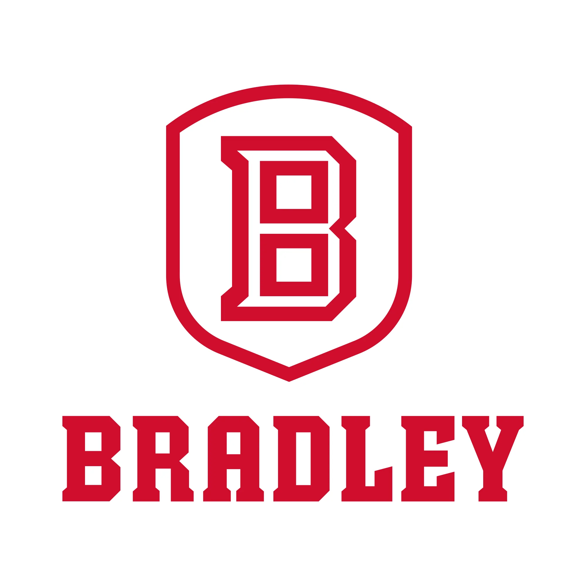 Bradley University Braves Primary Logo Basic Cotton Long Sleeve T Shirt - White - Image 2