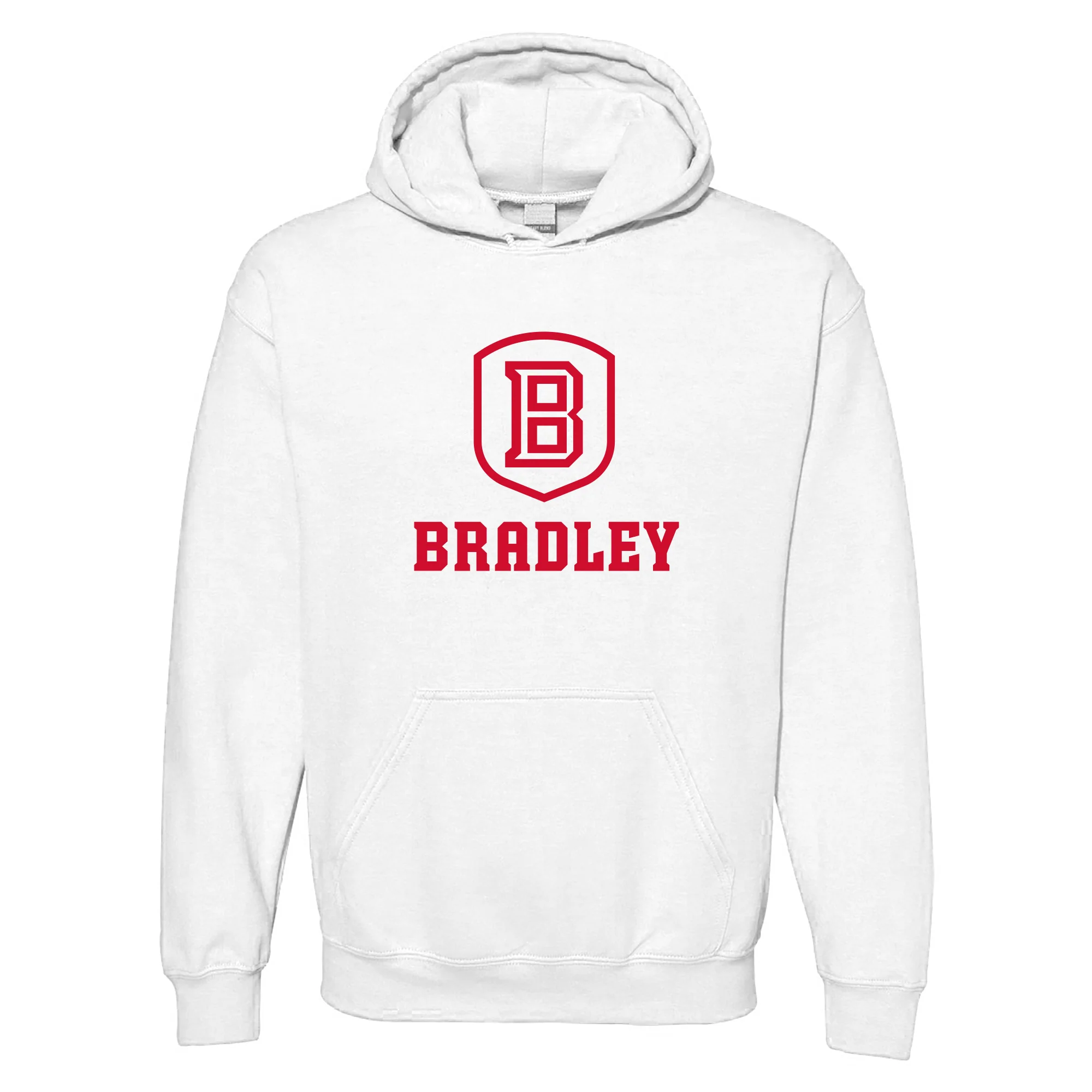 Bradley University Braves Primary Logo Heavy Blend Hoodie - White