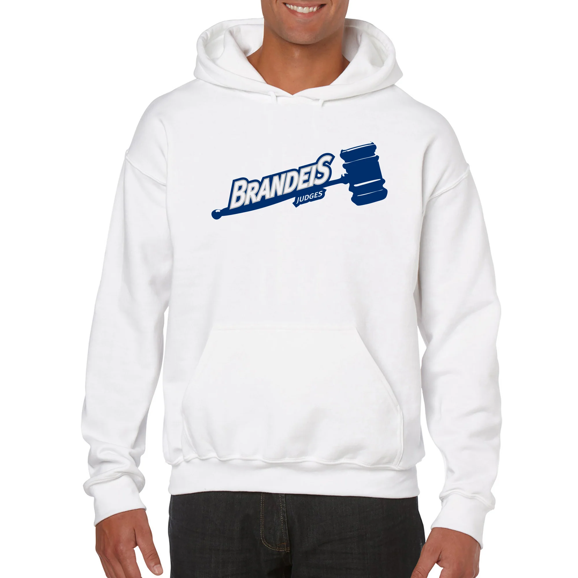 Brandeis Judges Primary Logo Hoodie - White - Image 3