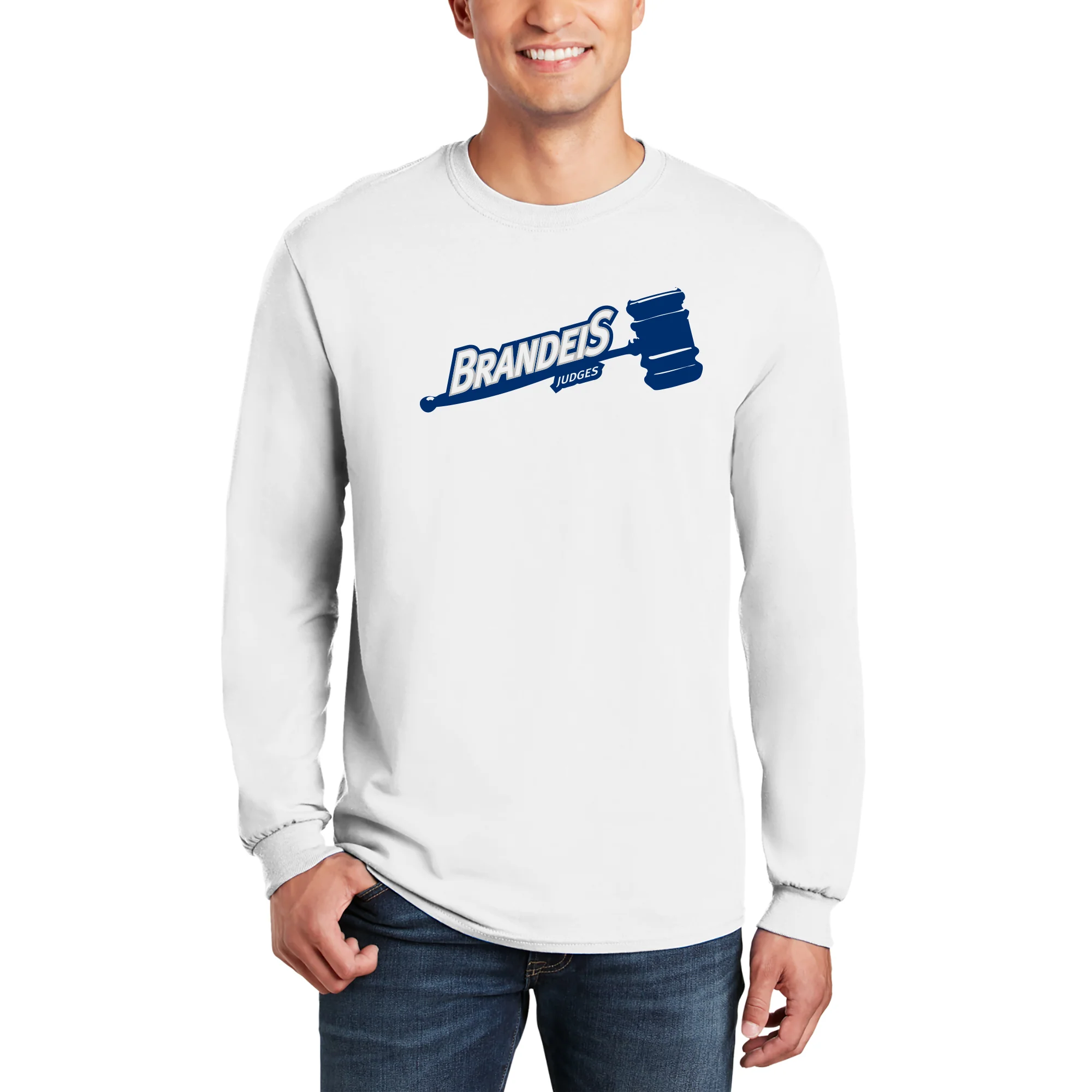 Brandeis Judges Primary Logo Long Sleeve - White - Image 3