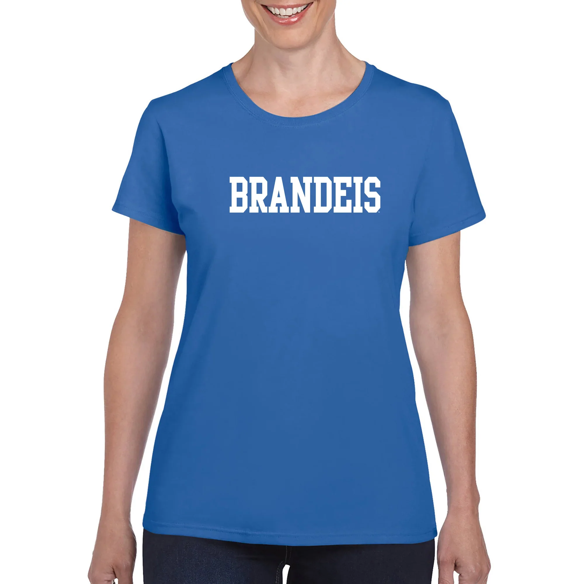 Brandeis University Judges Basic Block Women's Short Sleeve T Shirt - Royal - Image 3