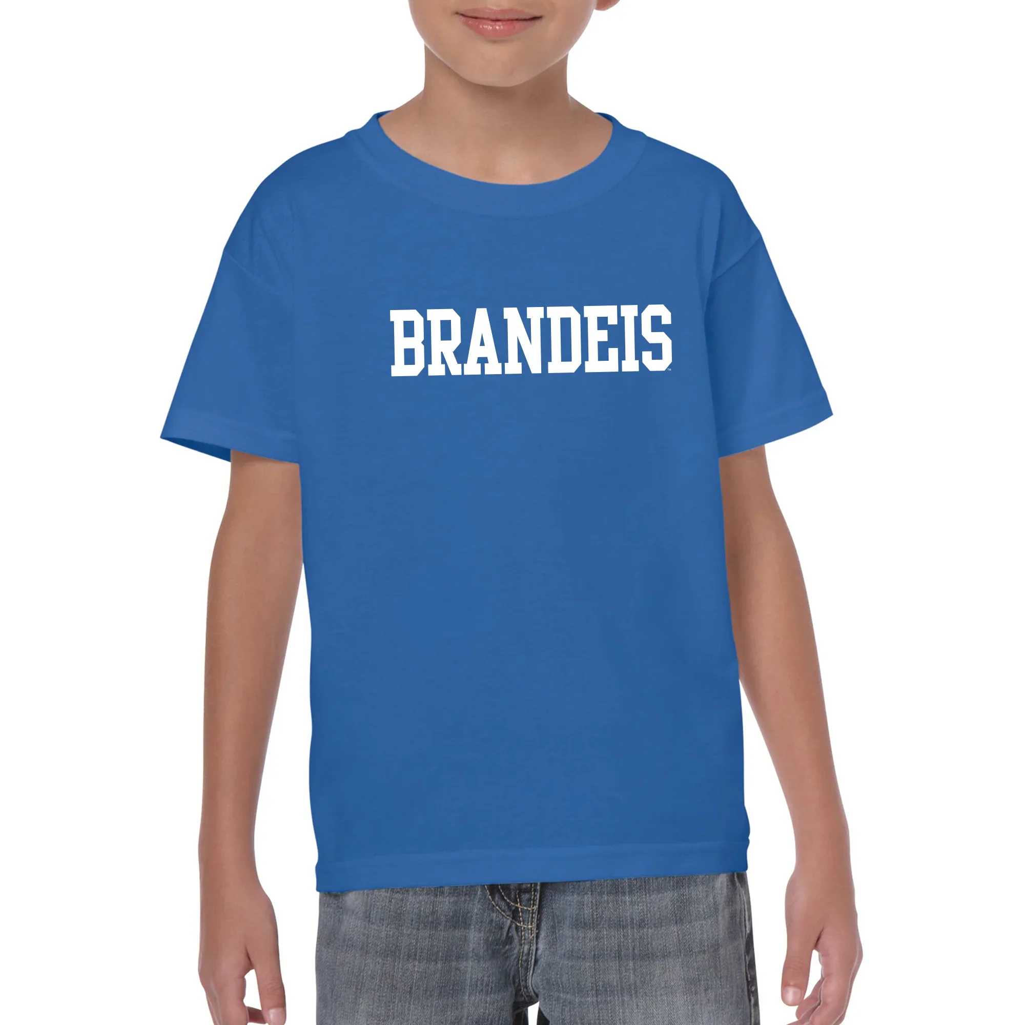 Brandeis University Judges Basic Block Youth Short Sleeve T Shirt - Royal - Image 3
