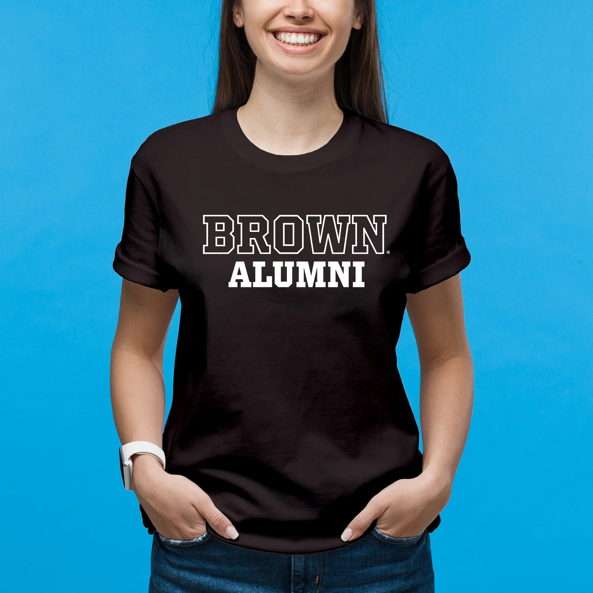 Brown University Bears Basic Block Alumni Short Sleeve T Shirt - Dark Chocolate - Image 5