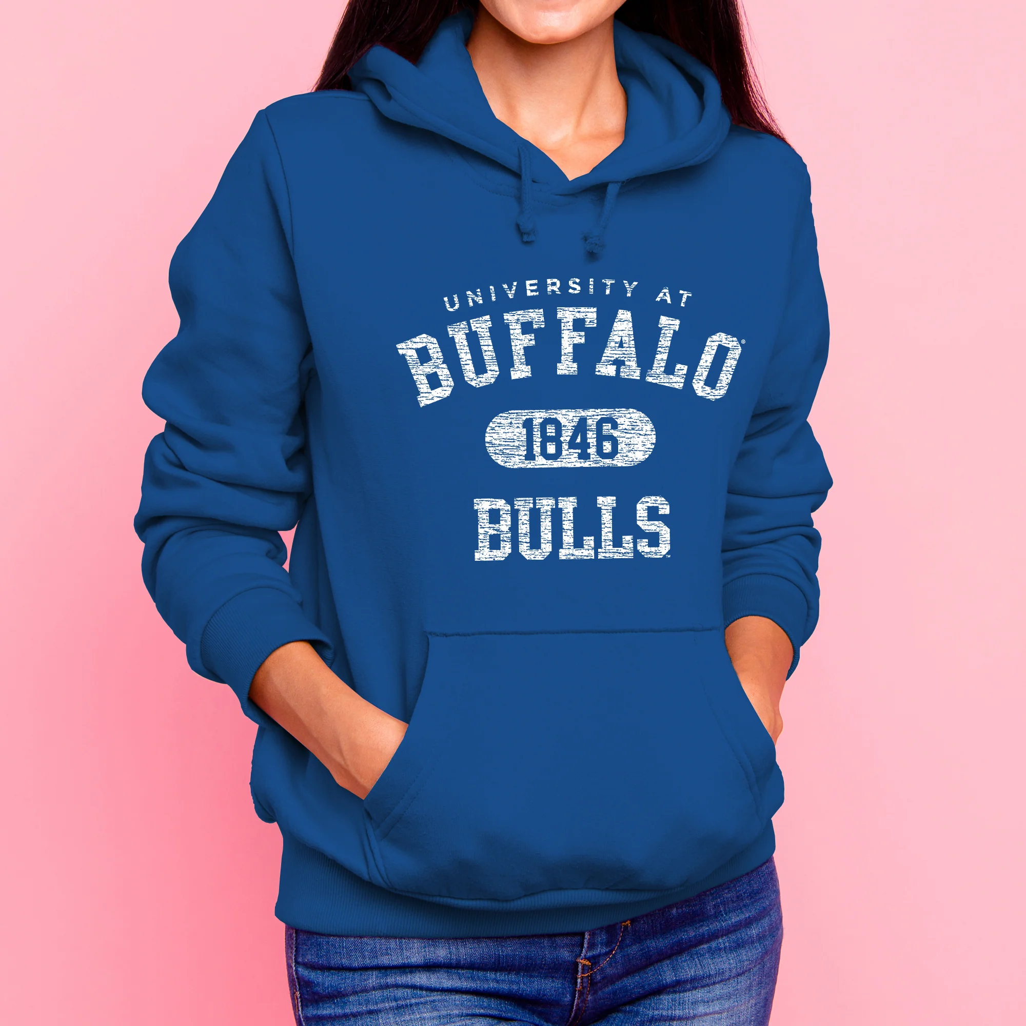 University at Buffalo Bulls Athletic Arch Heavy Blend Hoodie - Royal - Image 4