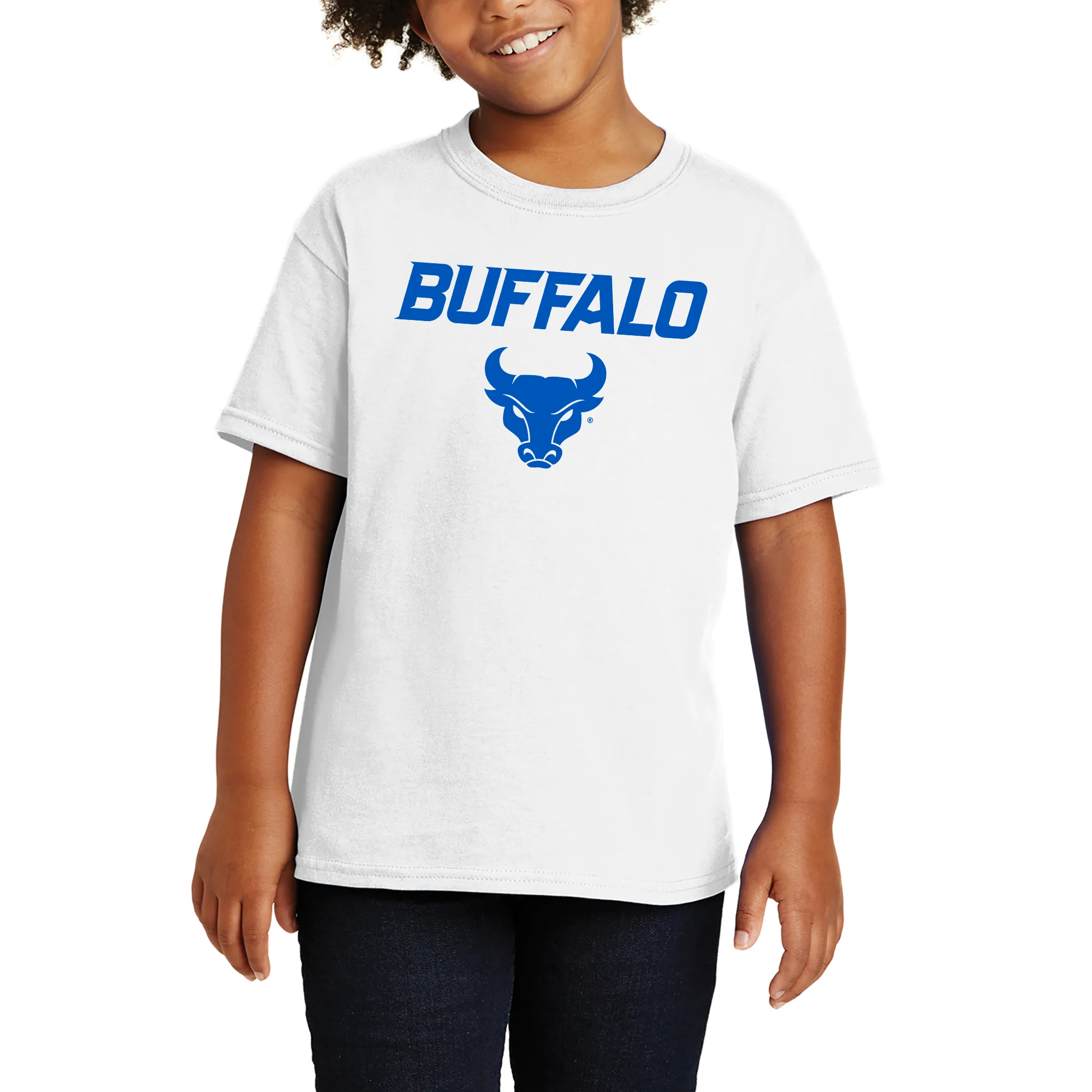 University at Buffalo Bulls Primary Logo Youth Short Sleeve T Shirt - White - Image 3