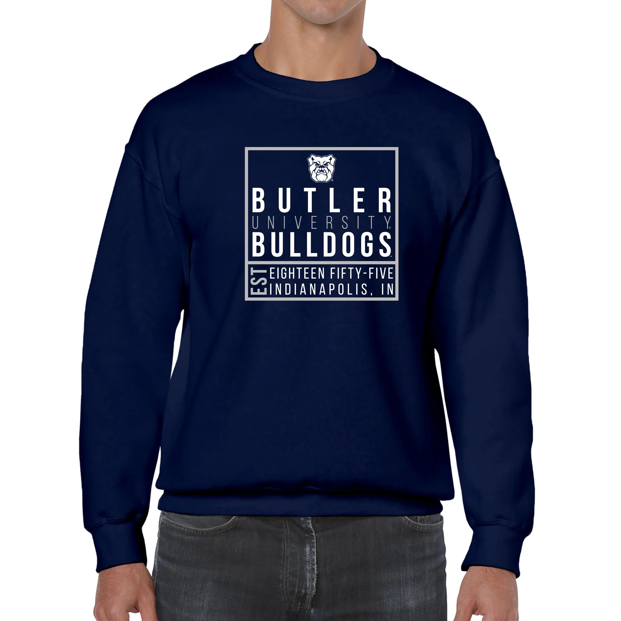 Butler Box Label Crewneck - Navy - Image 3