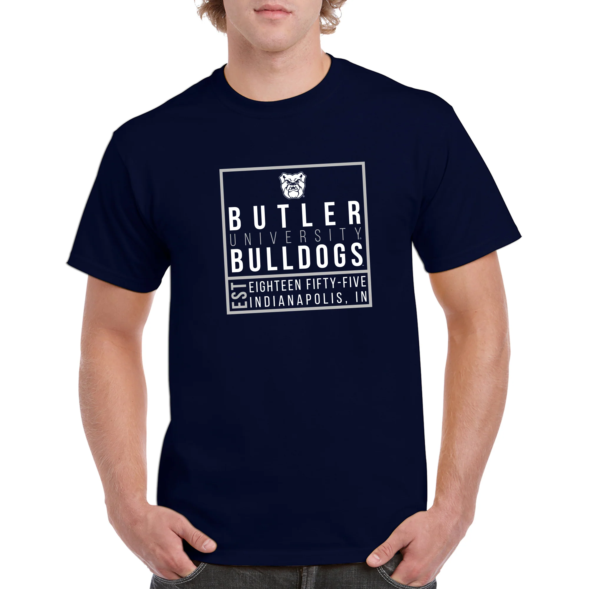 Butler Box Label T Shirt - Navy - Image 3