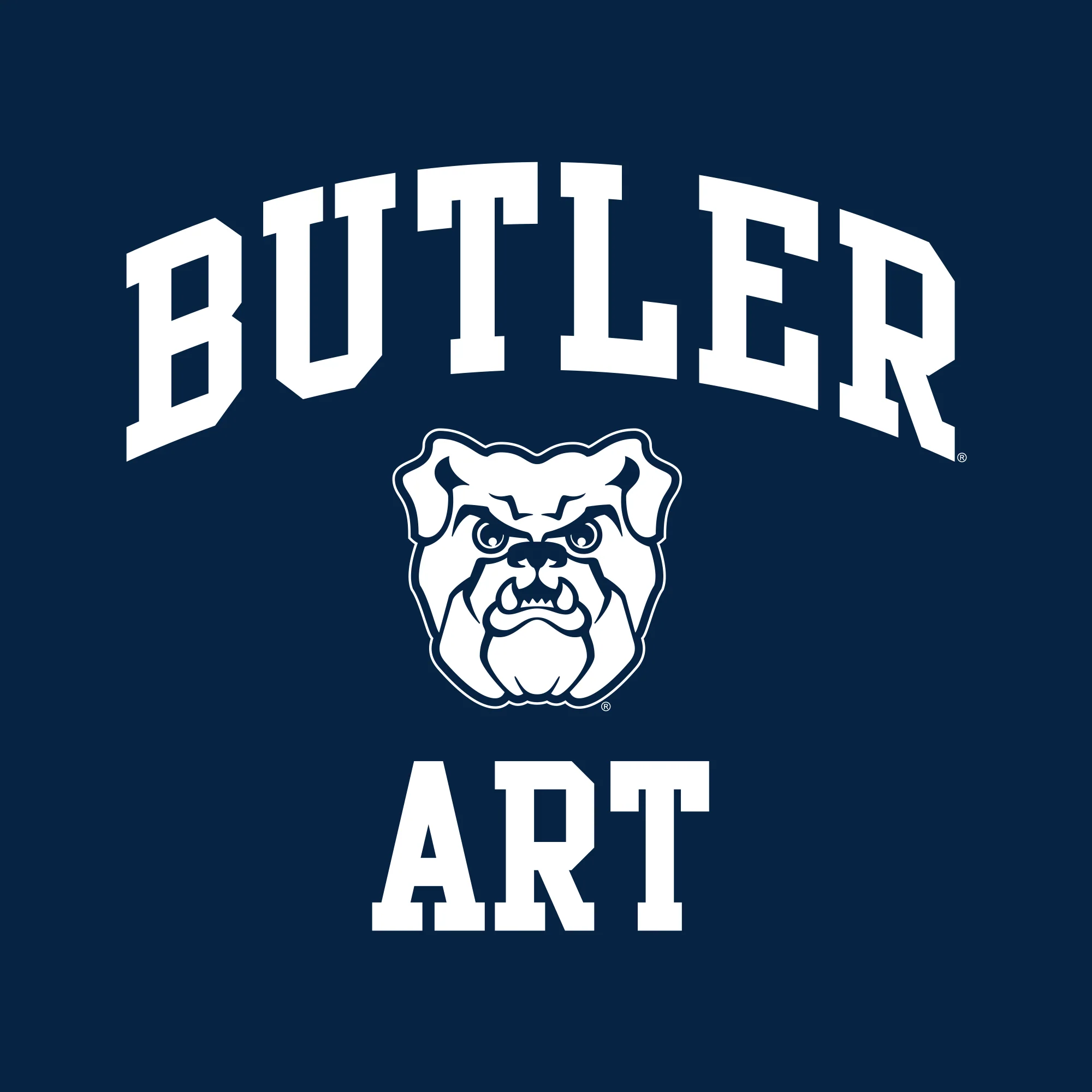 Butler University Bulldogs Arch Logo Art Short Sleeve T Shirt - Navy - Image 2