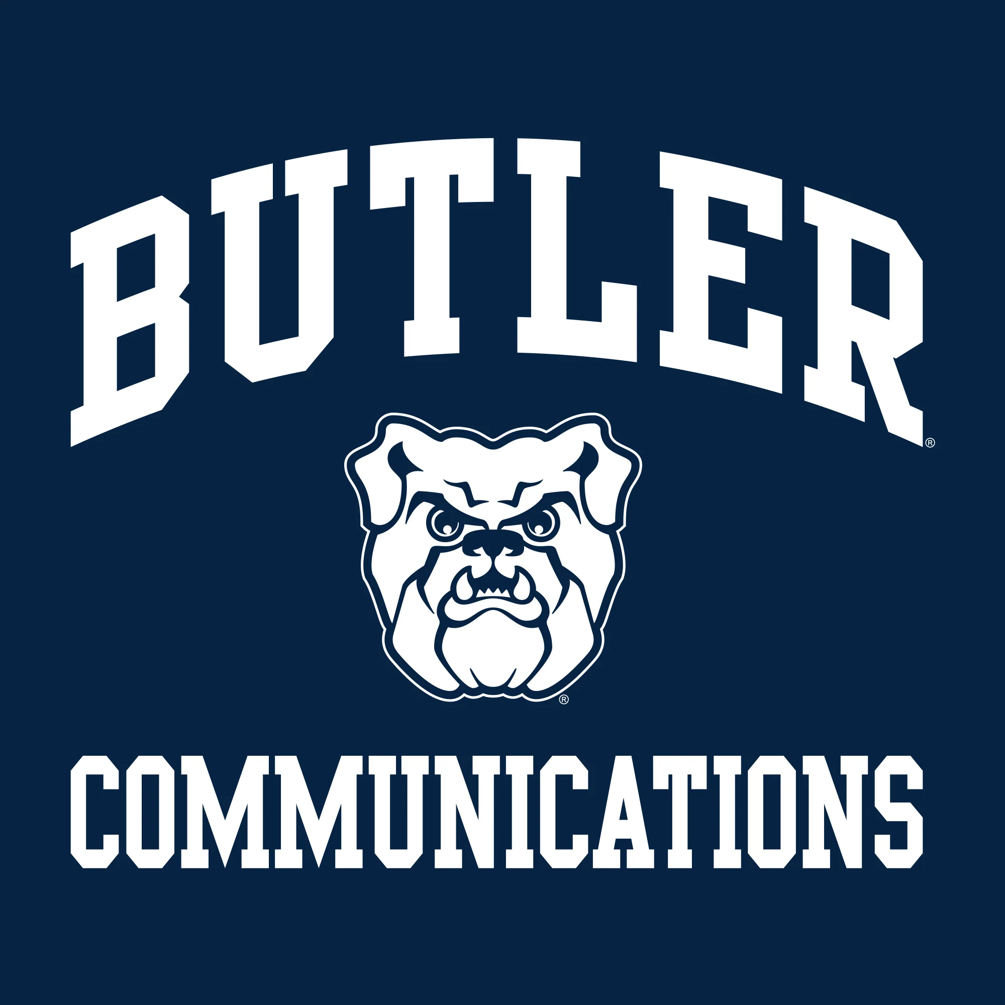 Butler University Bulldogs Arch Logo Communications Short Sleeve T Shirt - Navy - Image 2