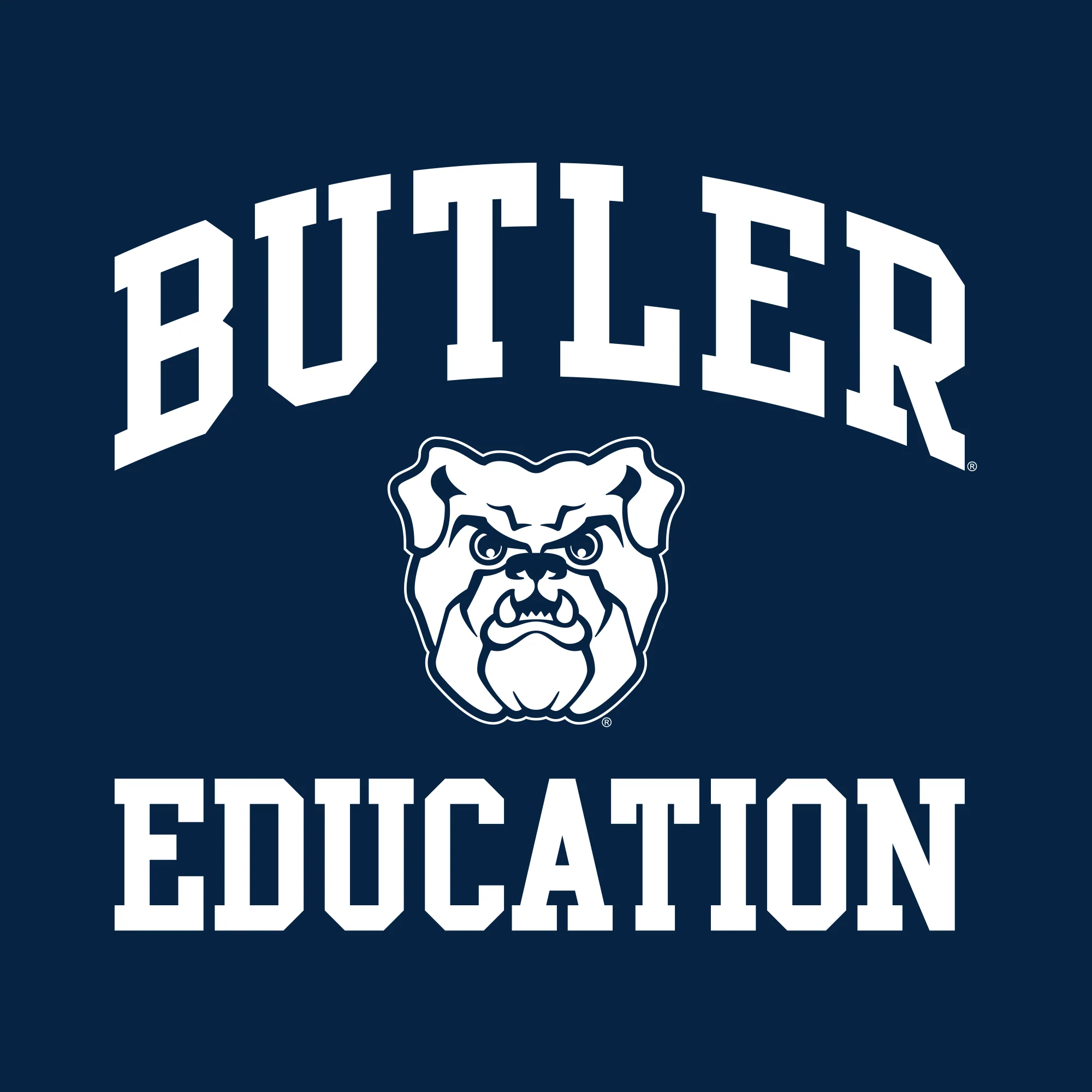 Butler University Bulldogs Arch Logo Education Short Sleeve T Shirt - Navy - Image 2