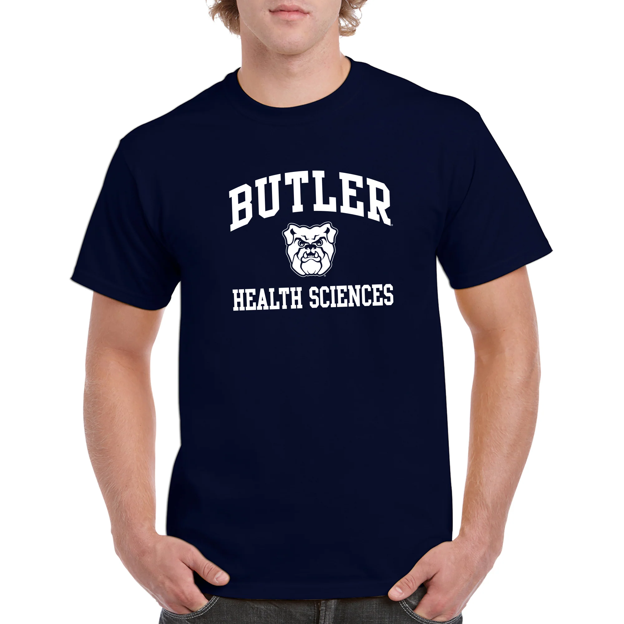 Butler University Bulldogs Arch Logo Health Sciences Short Sleeve T Shirt - Navy - Image 4