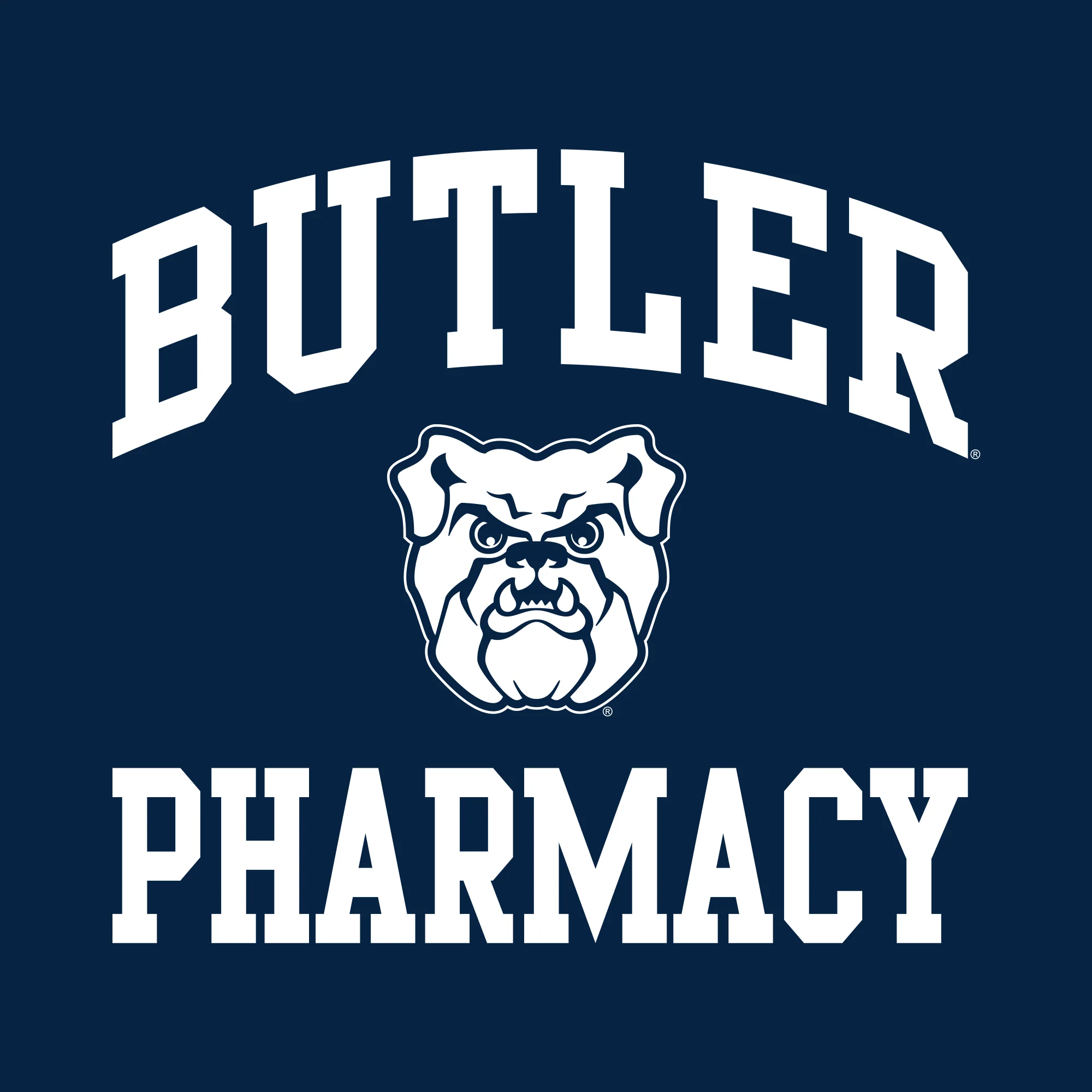 Butler University Bulldogs Arch Logo Pharmacy Short Sleeve T Shirt - Navy - Image 2
