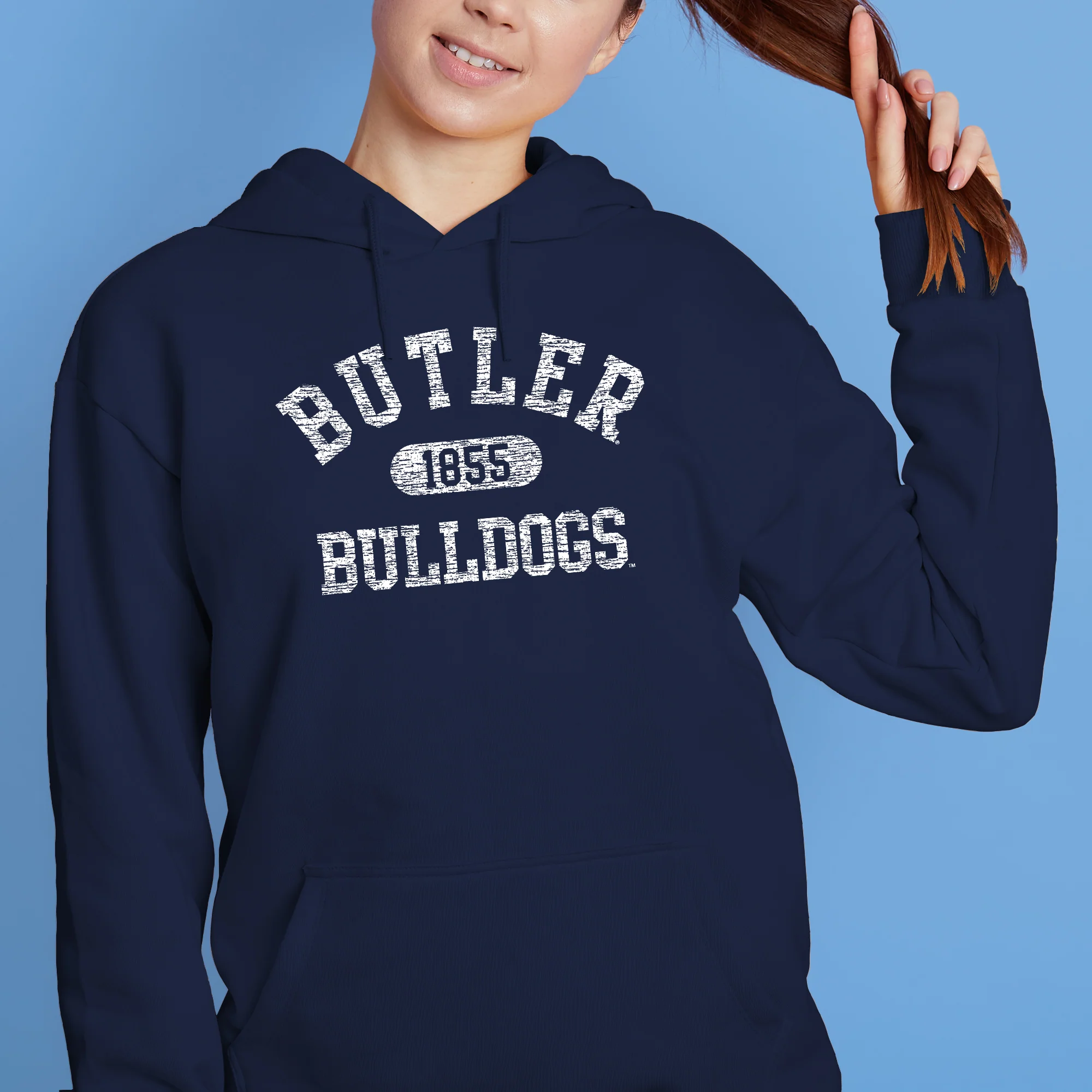 Butler University Bulldogs Athletic Arch Hoodie - Navy - Image 5