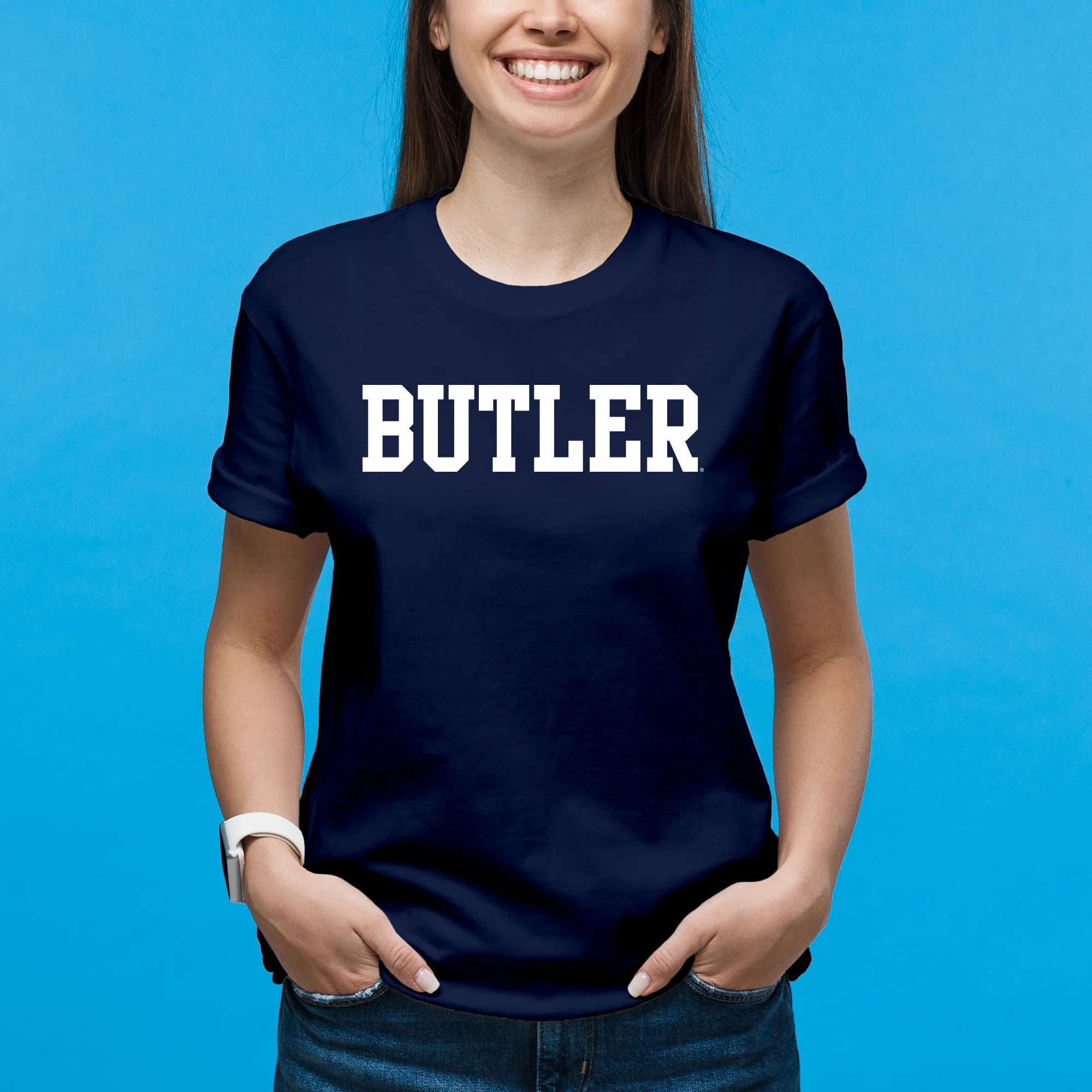 Butler University Bulldogs Basic Block T-Shirt - Navy - Image 4