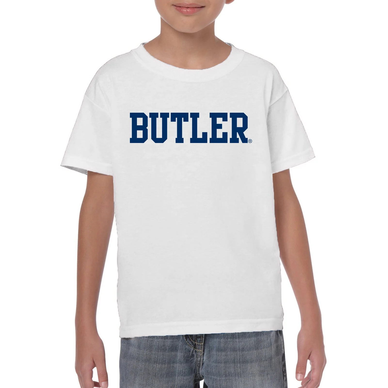 Butler University Bulldogs Basic Block Youth T-Shirt - White - Image 3